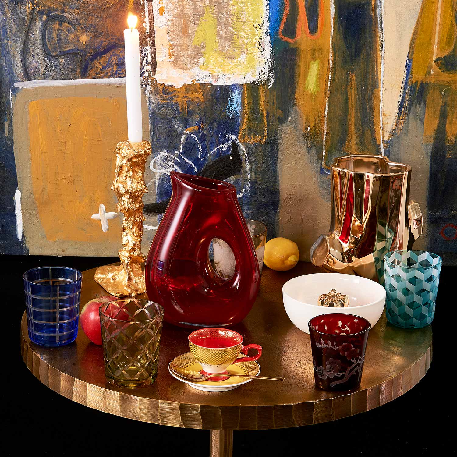 pols potten drip kerzenstaender gold l deko 95187