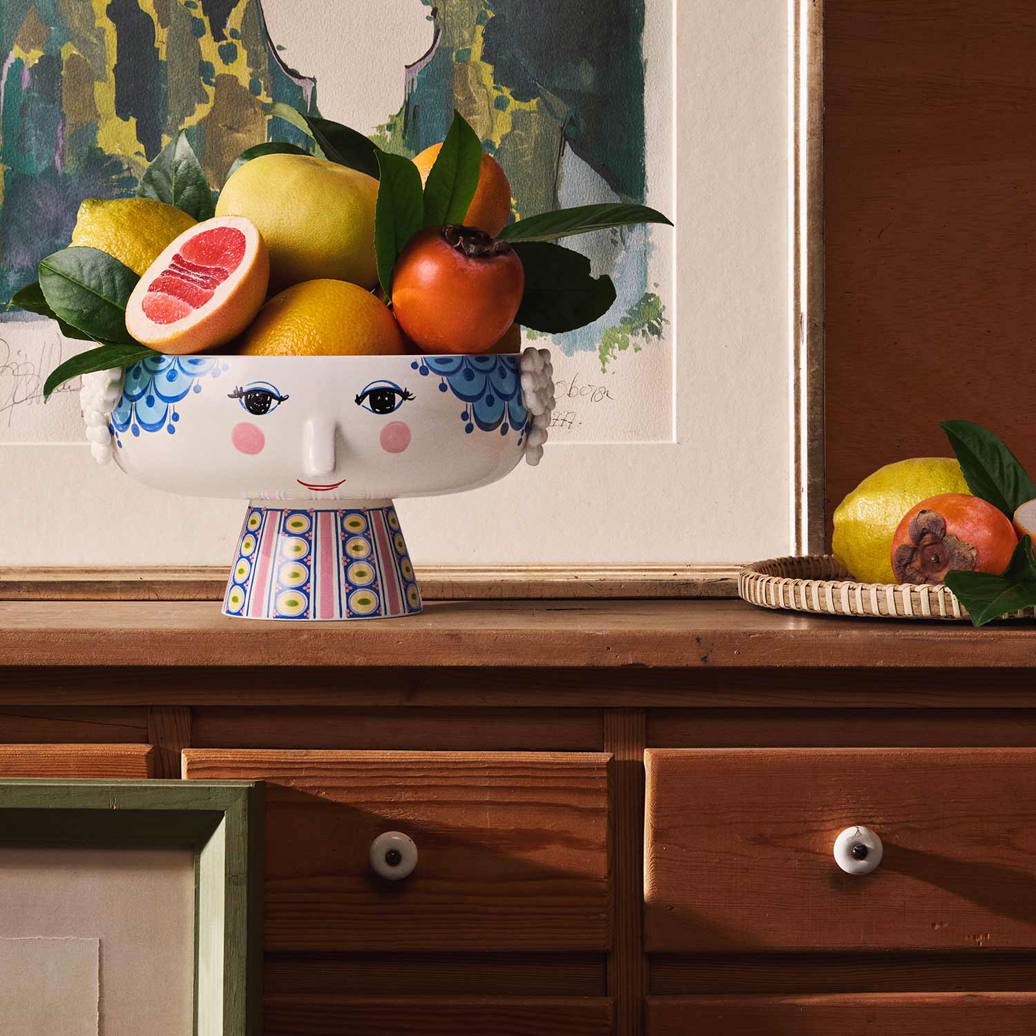 Björn Wiinblad - Eva Schale auf Fuß Ø24 cm blau