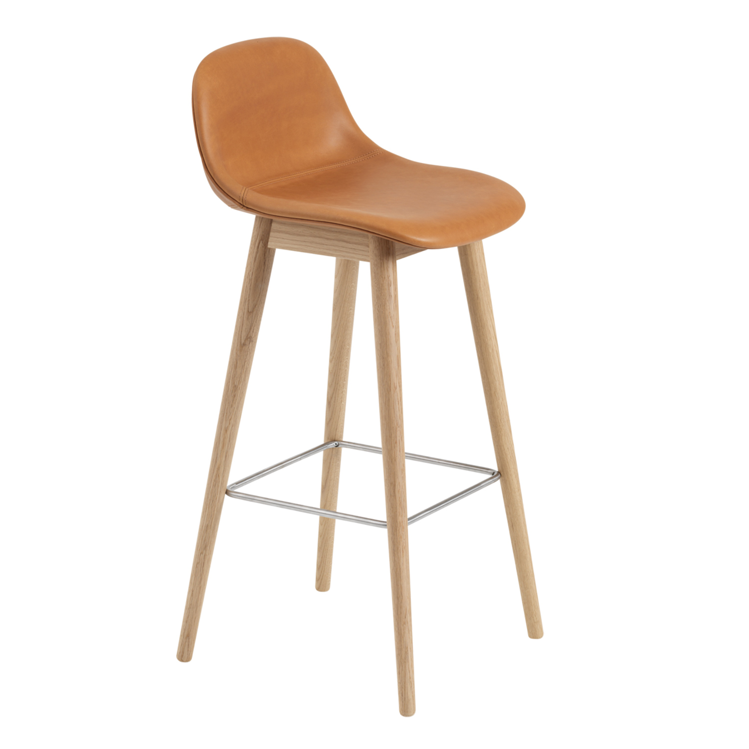 muuto fiber bar stool refine leder cognac 83481