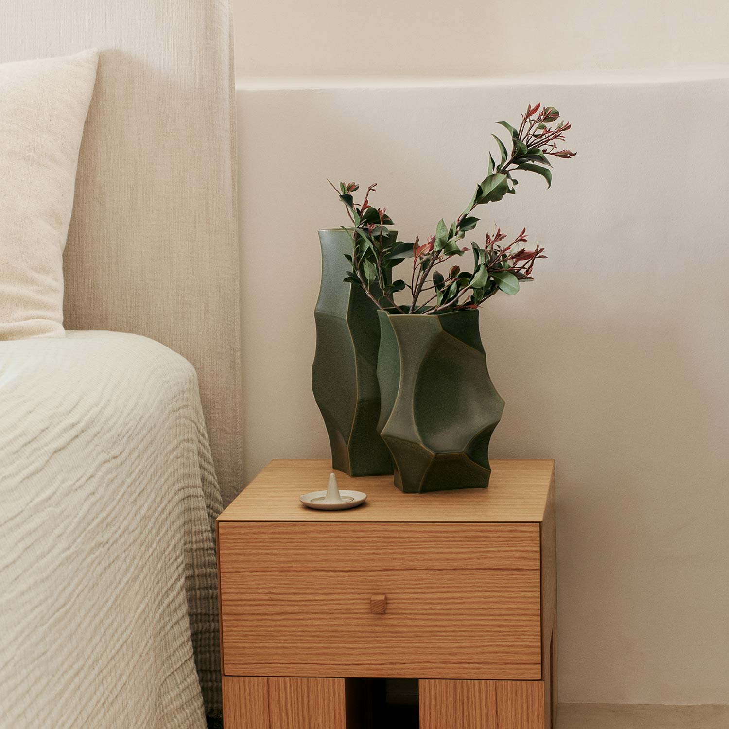 Ferm Living - Cueva Vase large dark sage