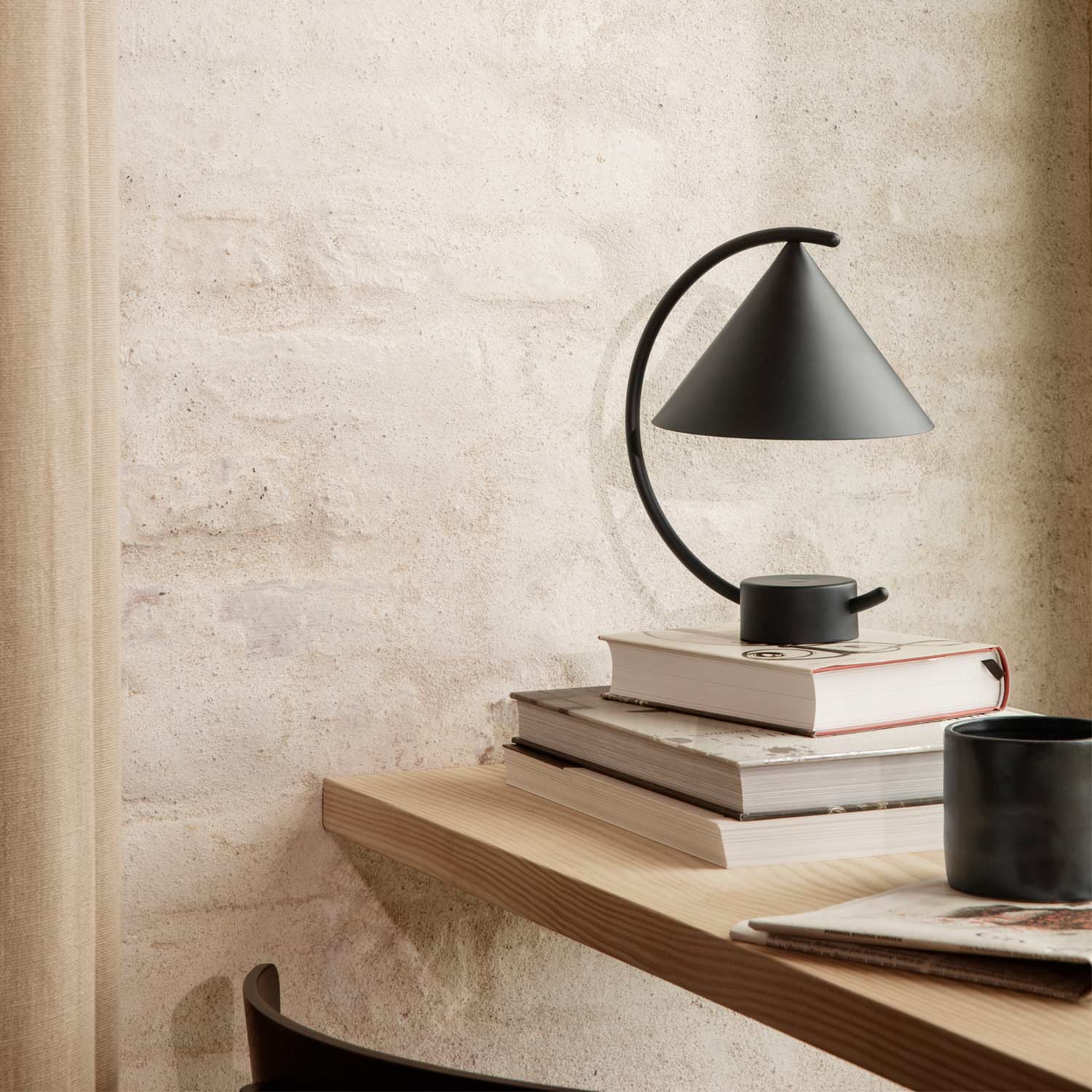 ferm living meridian lampe schwarz tischleuchte 60481