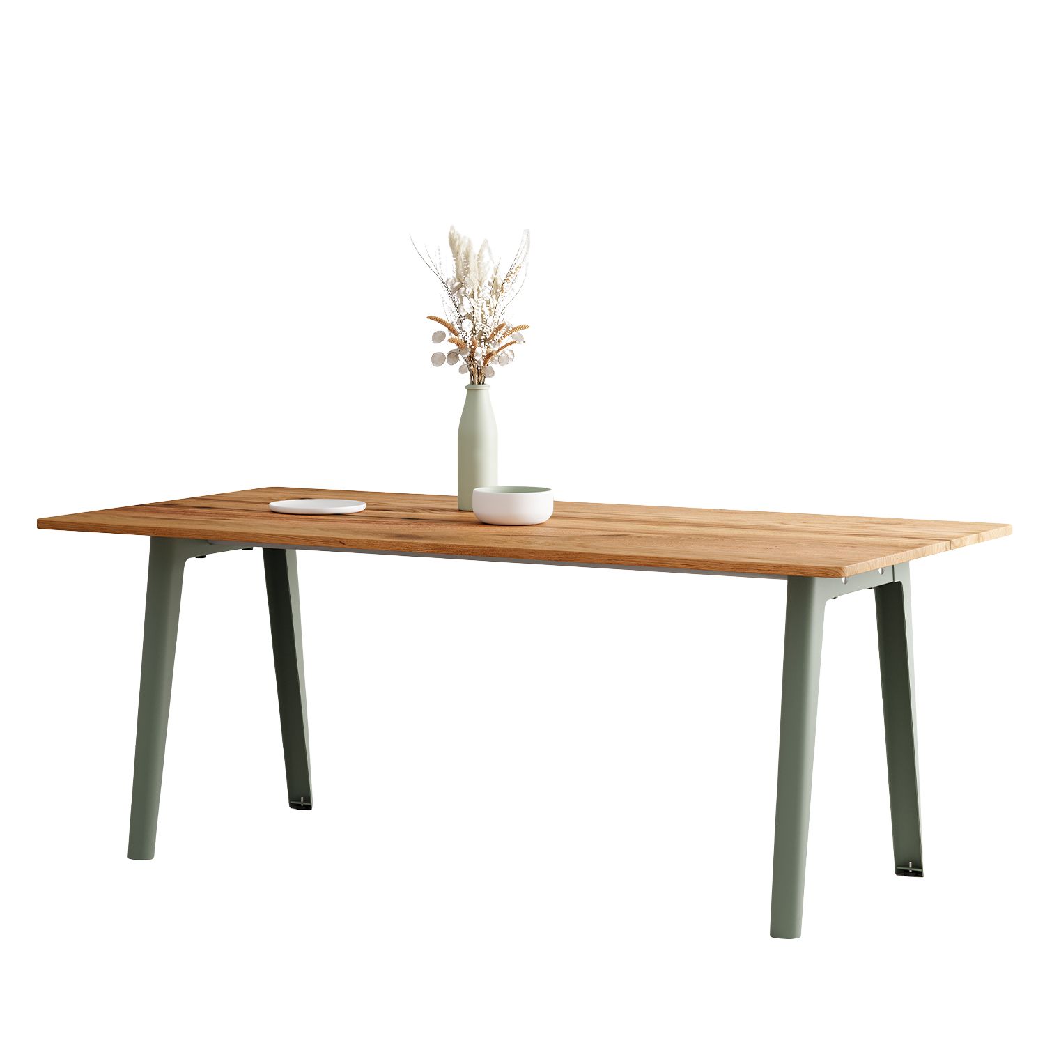 Tiptoe - New Modern Esstisch 190x95 cm eukalyptusgrün/Eiche