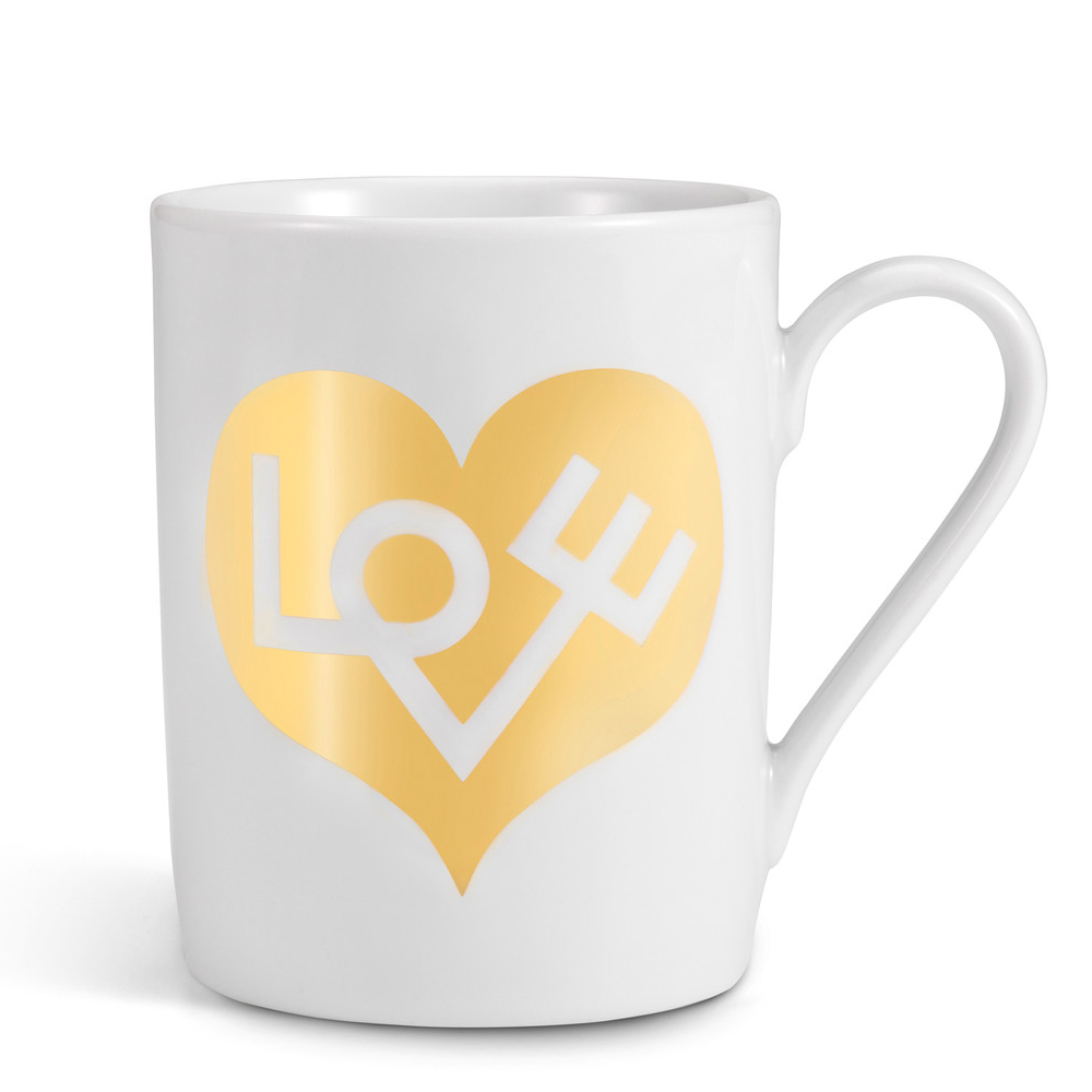 vitra coffee mug love heart gold