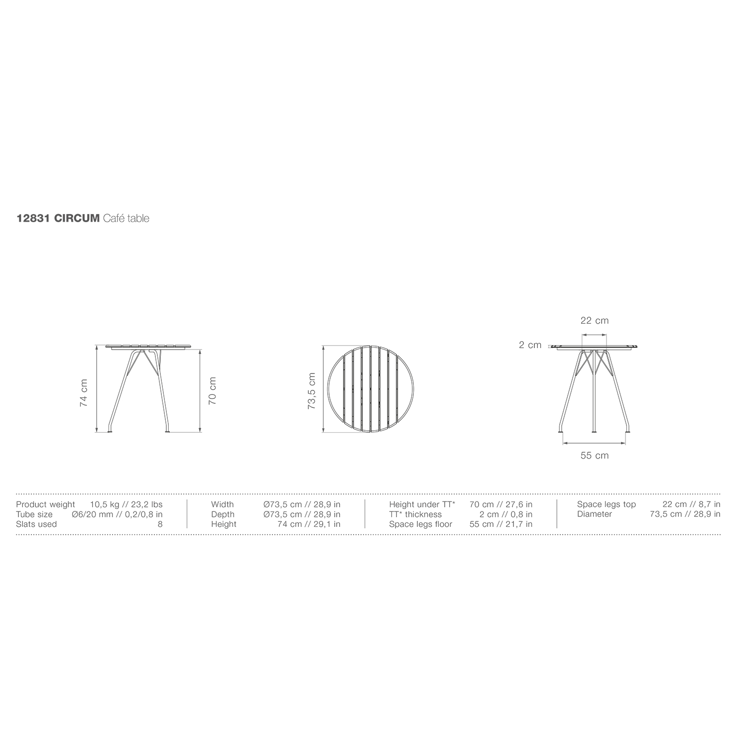 houe circum tisch bambus abmessungen 92745