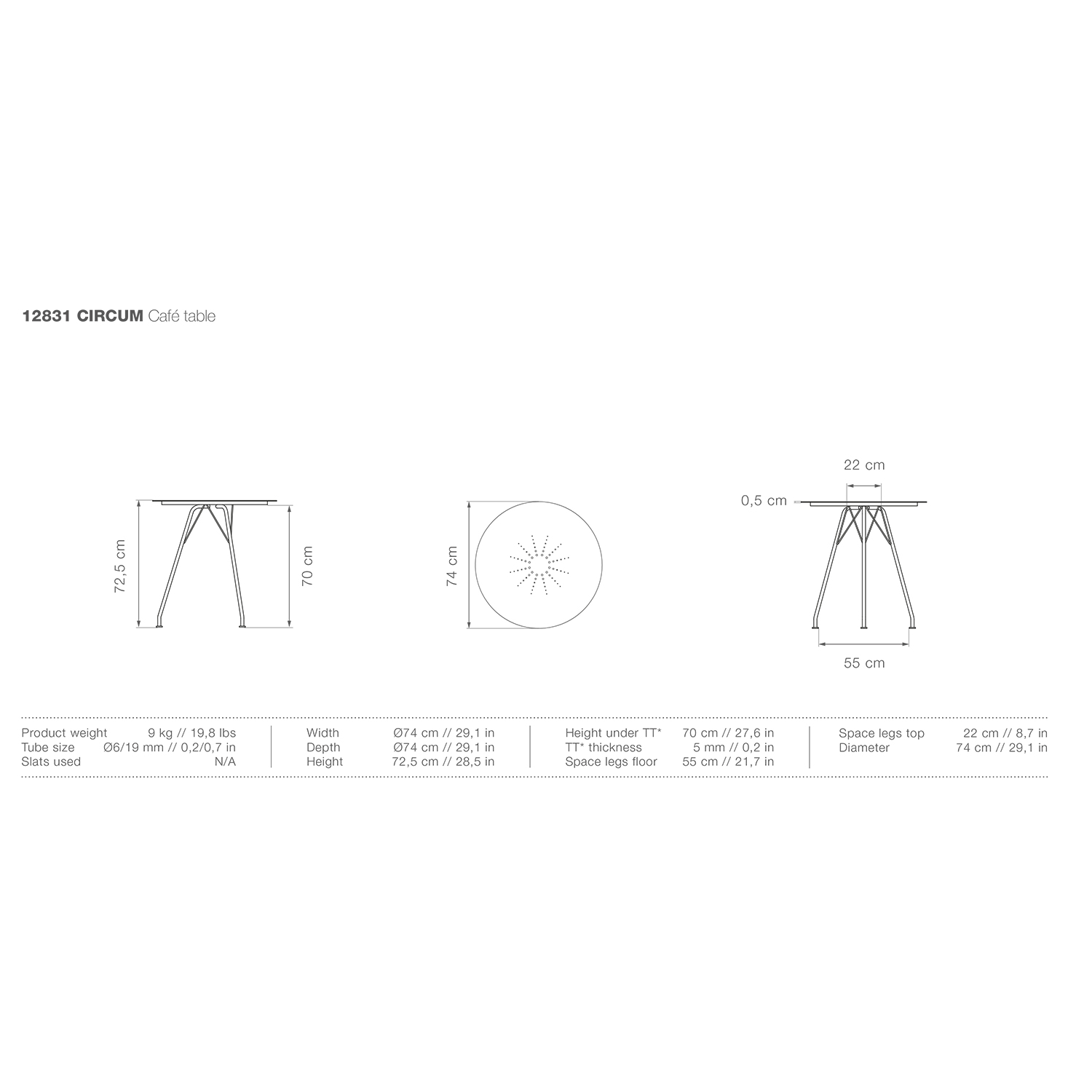 houe circum tisch alu abmessungen 92746