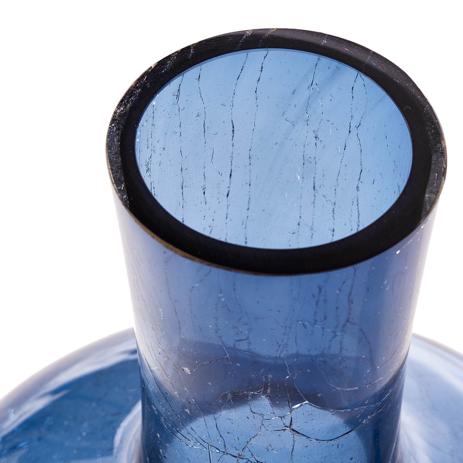 Pols Potten - Crackled Glass Ball Body Vase S dunkelblau