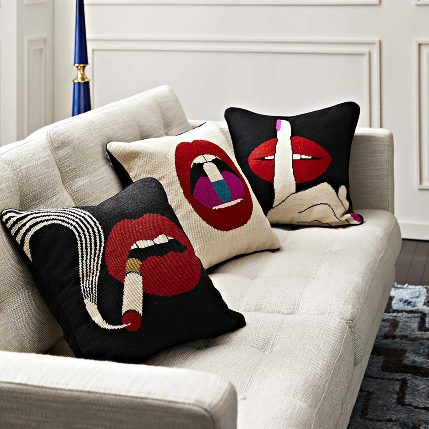 jonathan adler lips kissen sofa dekoration 62503