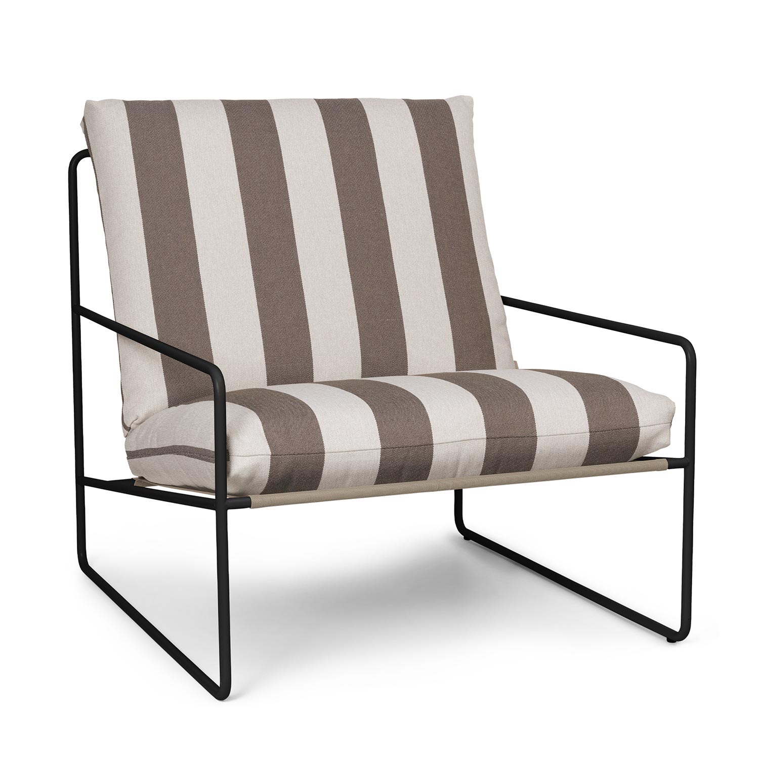 Ferm Living - Desert 1-Sitzer black / Stripe chocolate