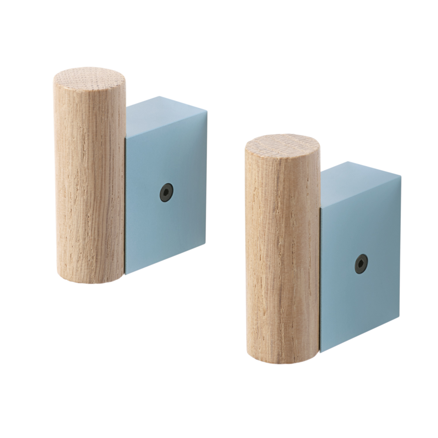 muuto attach coat hooks aluminum pale blue oak 2 set 85953