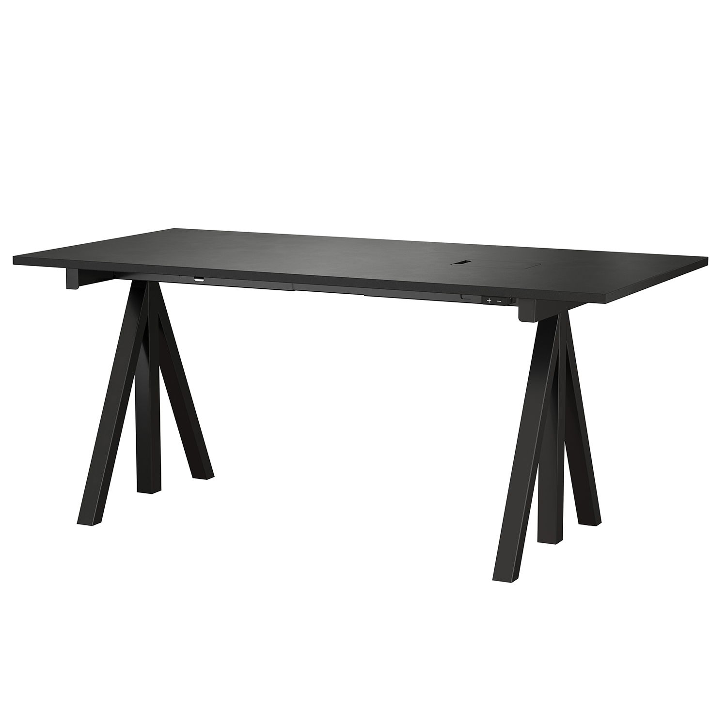 string tischrahmen mit platte schwarz 160cm 89664