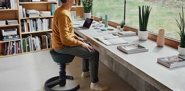 Aeris Swopper schwarz im Homeoffice