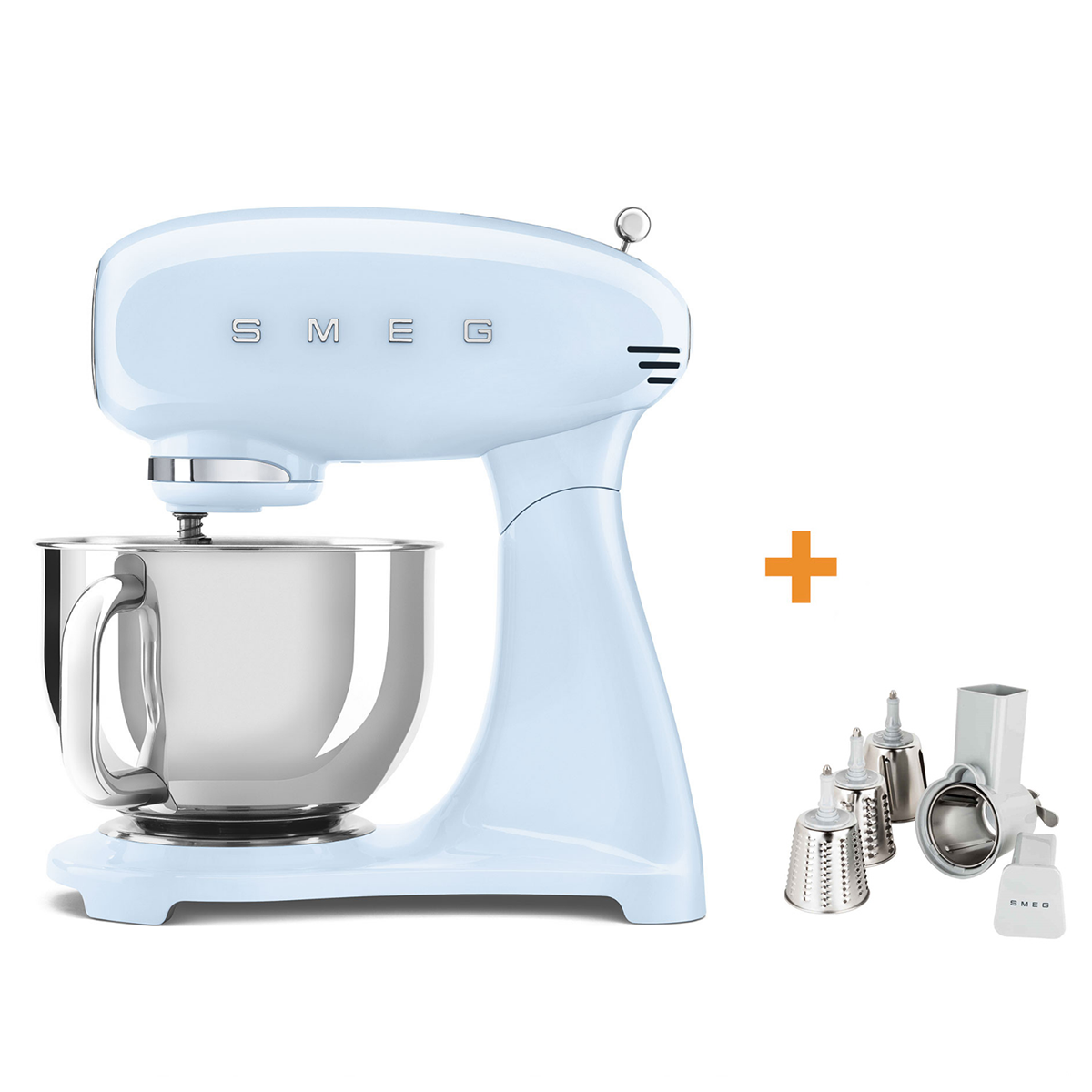 pastellblau kuchenmaschine smeg vollfarbe gemueseset 81830