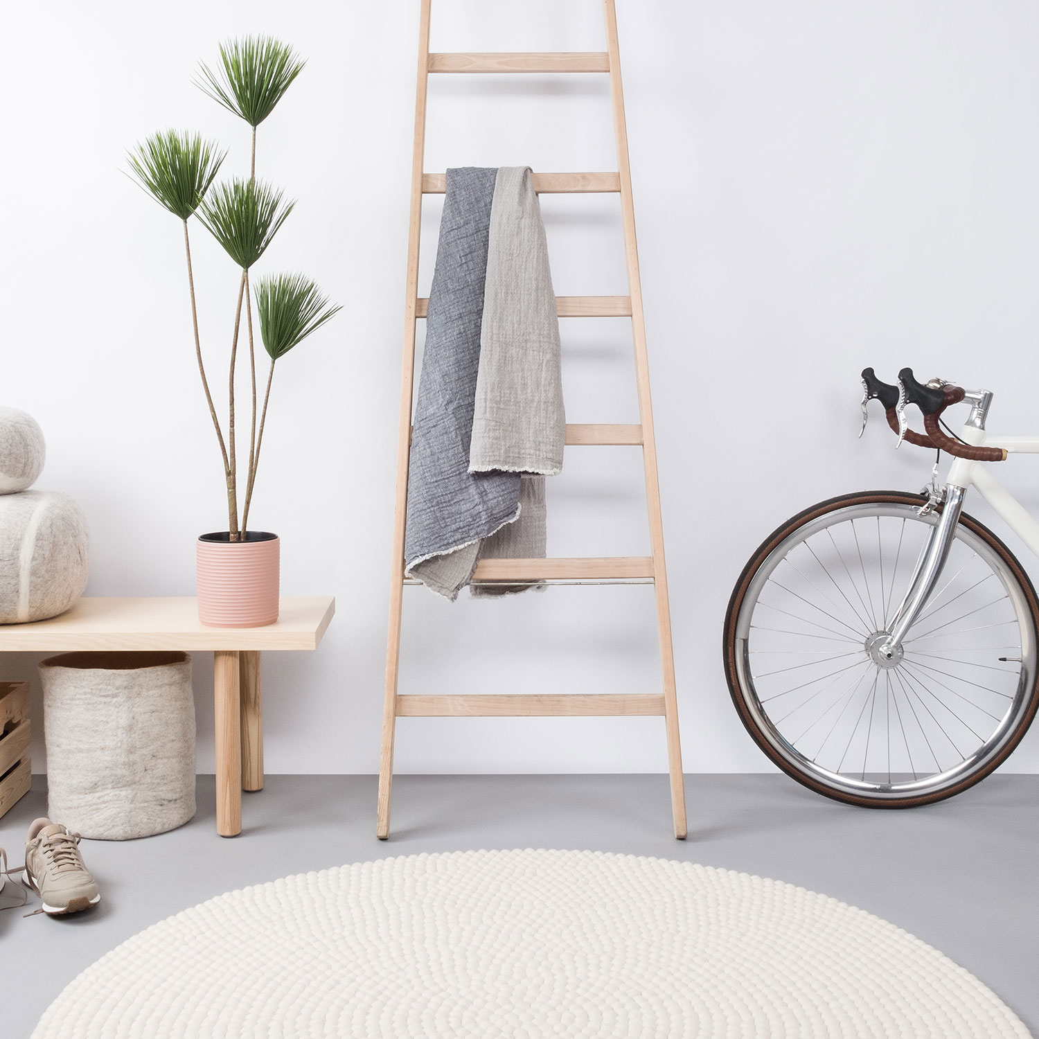 myfelt linea filzkugelteppich flur 51953