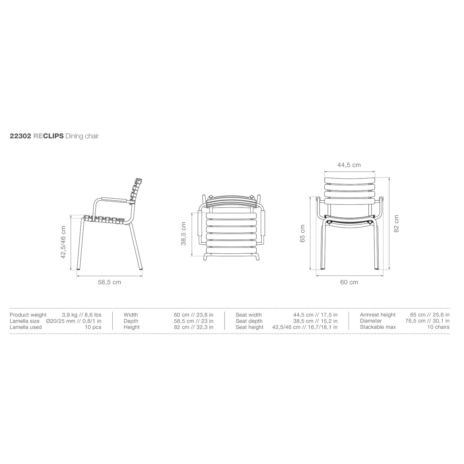 houe reclips stuhl abmessungen 92647