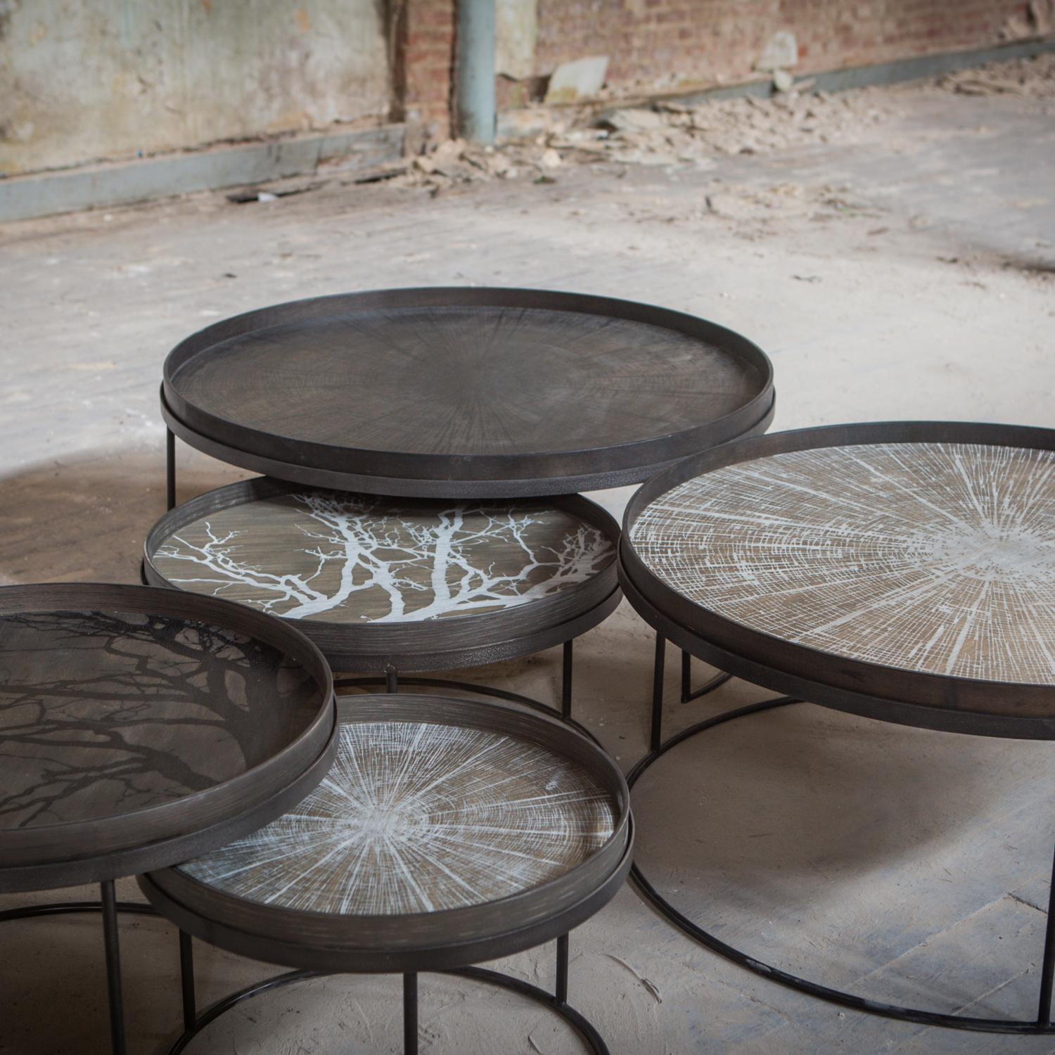 Ethnicraft Notre Monde 20726, 20329 Tisch set rund niedrig round table tray set low