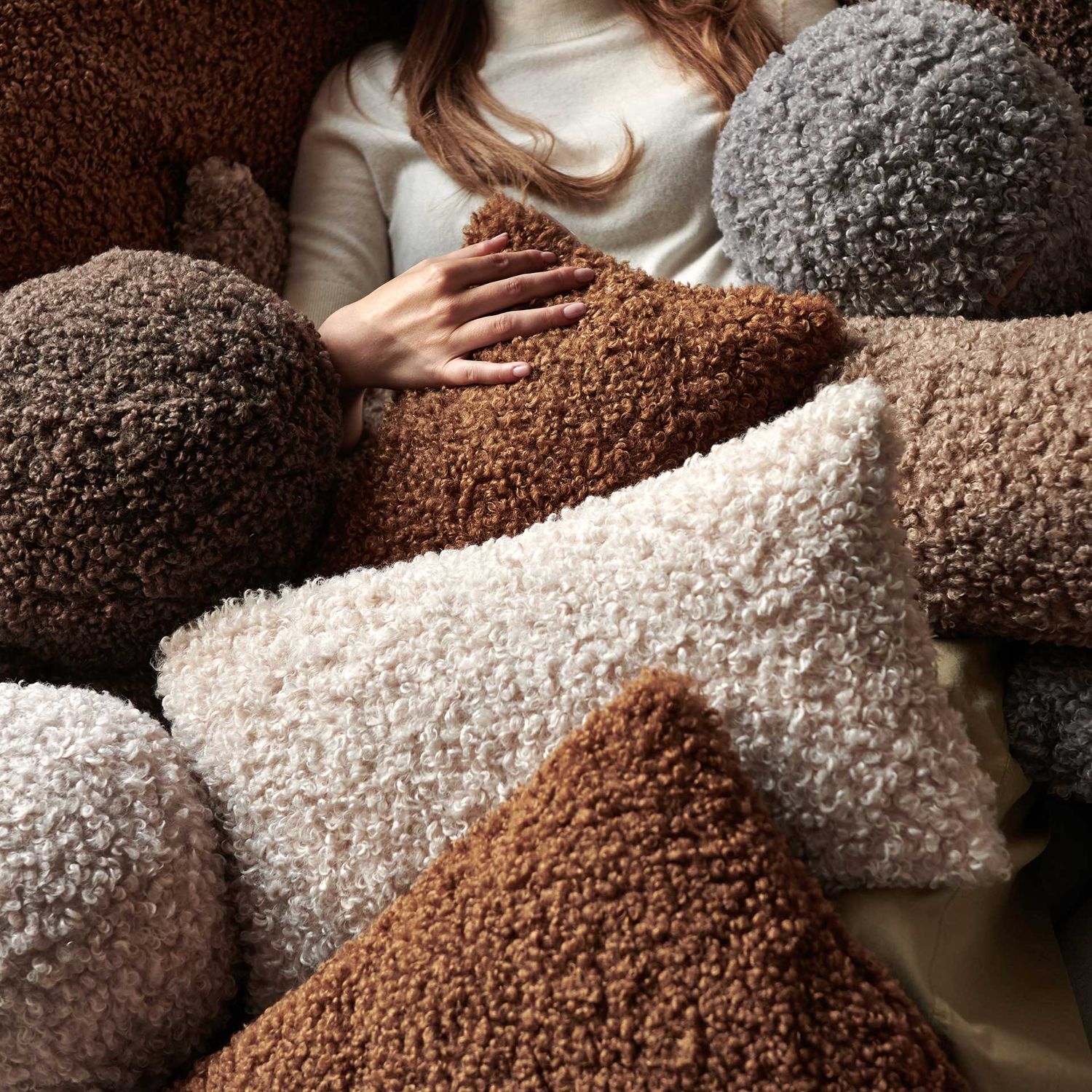 blomus - TEDDY rundes Kissen moonbeam