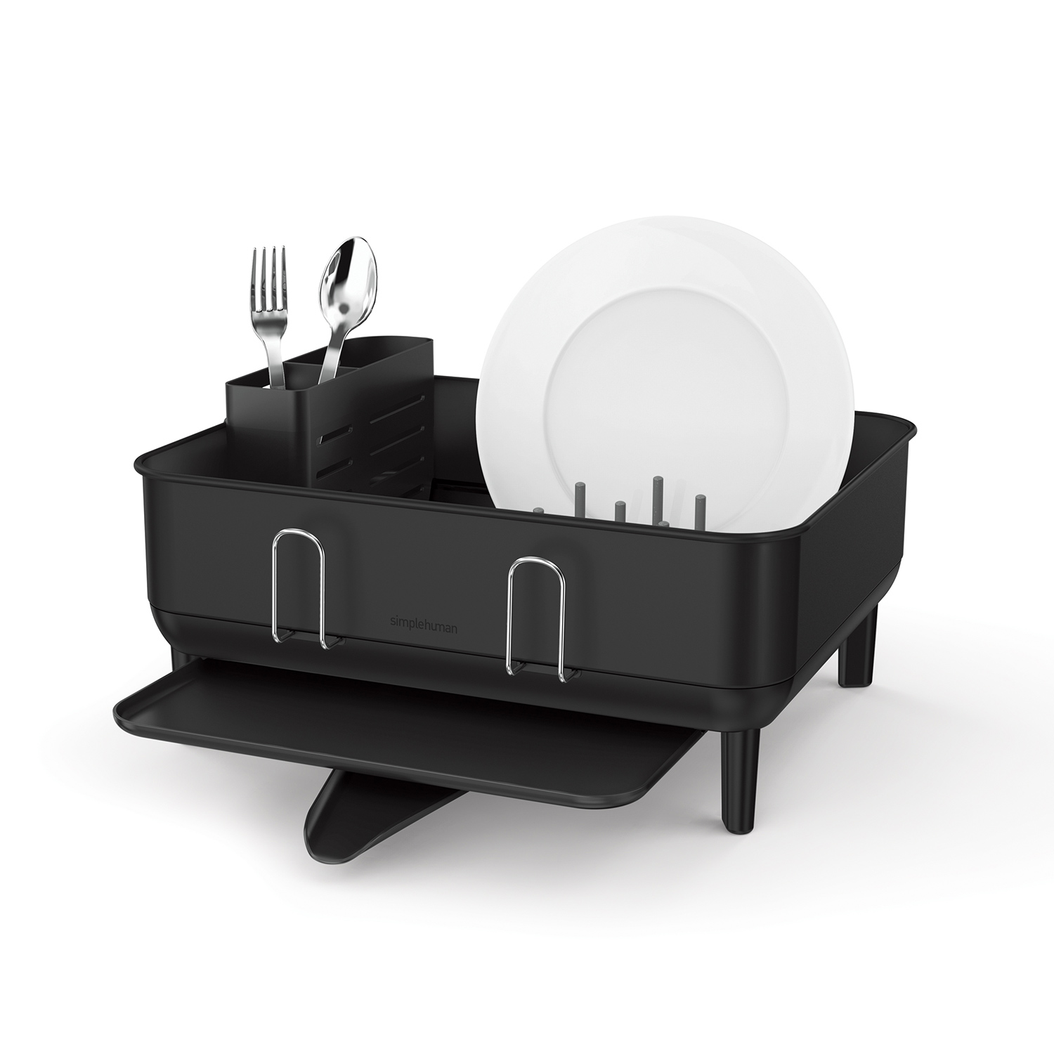 simplehuman abtropfgestell stahlrahmen schwarz kompakt 98390