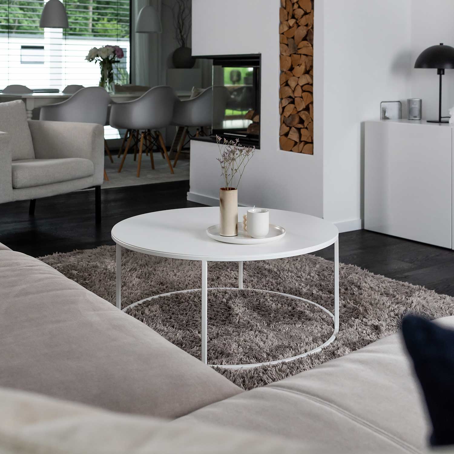 metallbude vesina x weiss couchtisch rund 103145