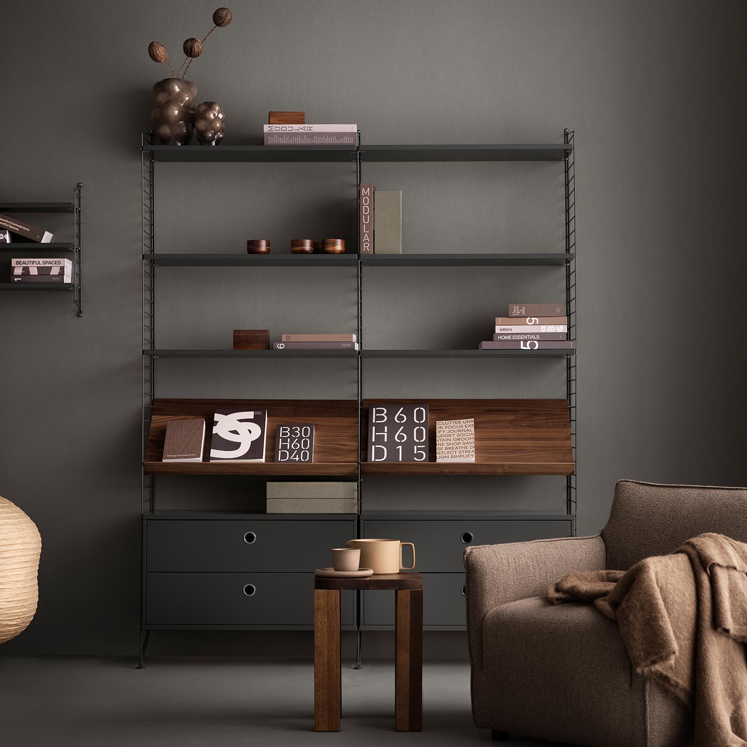 string - Schrank mit 2 Schubladen weiß