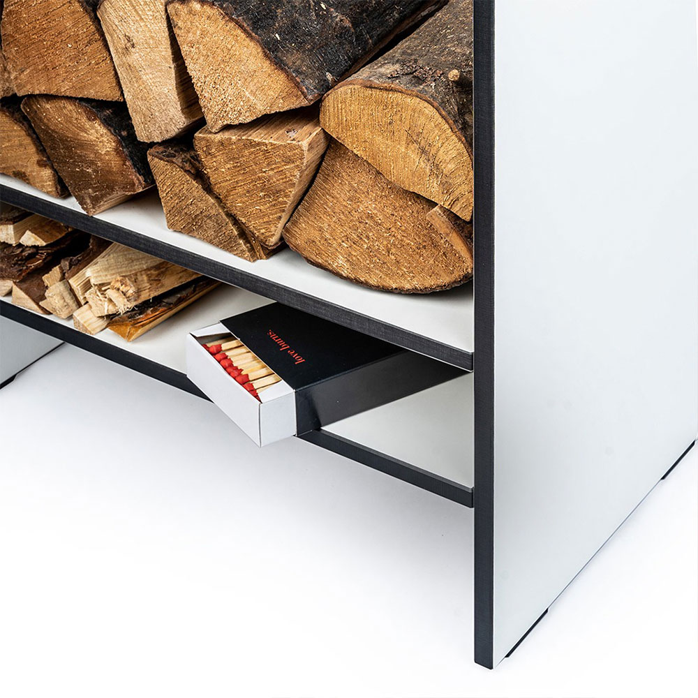 evo Brennholzregal weiss conmoto 95768