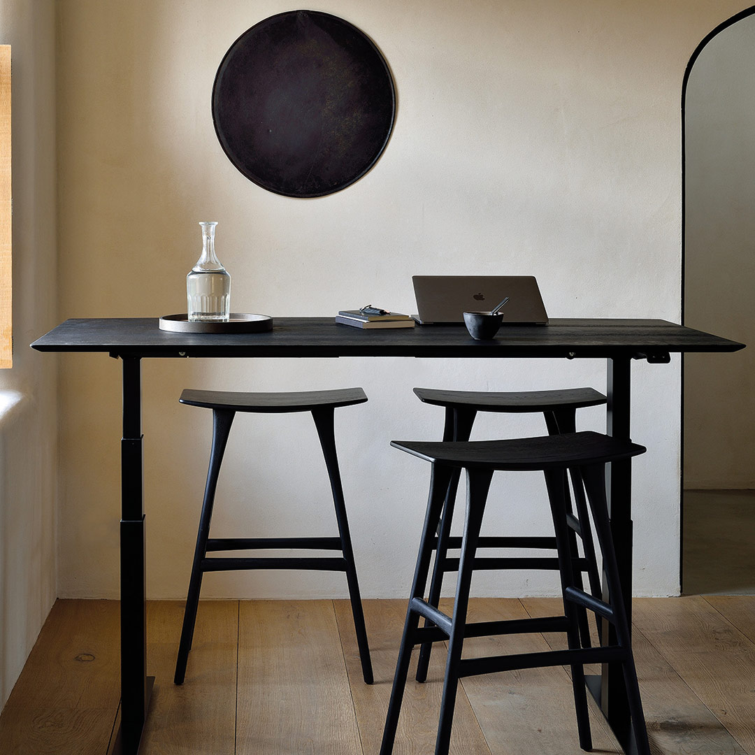 ethnicraft bok tischplatte verstellbarer schreibtisch schwarz ambiente 84319