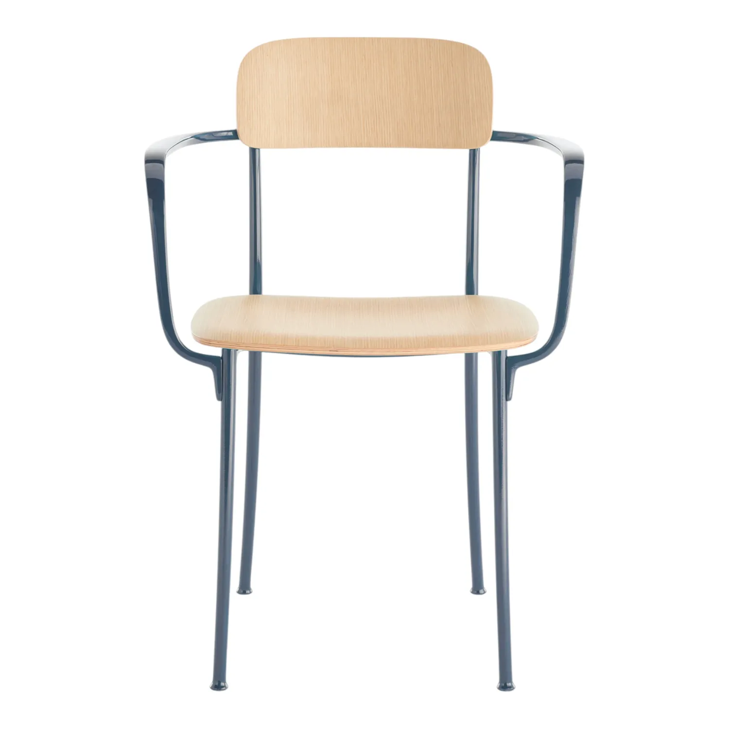 Kartell - Savoia Kleiner Holzsessel Eiche hell/blau
