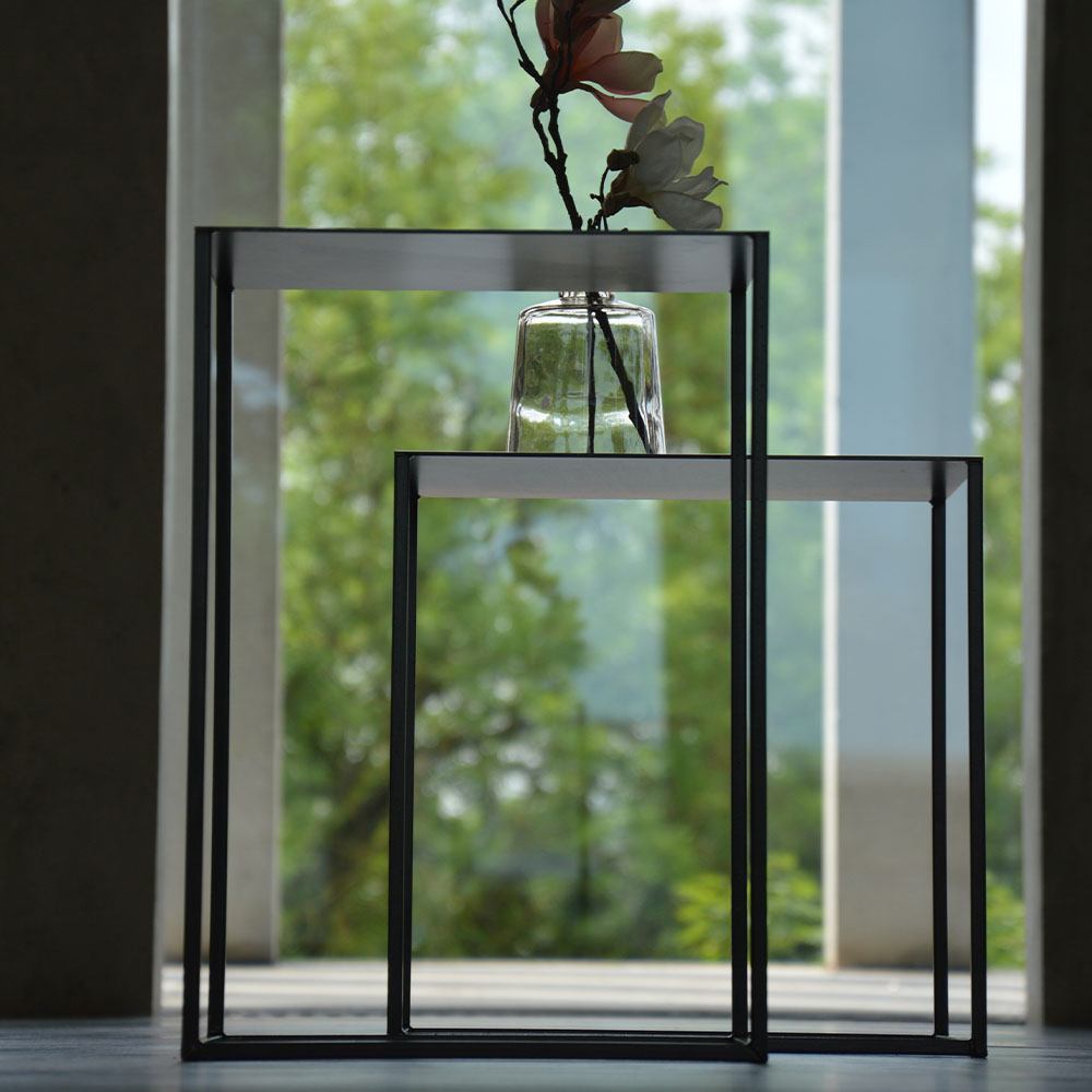 pur beistelltisch schwarz 40 x 40 35 x 50 jan kurtz 50426