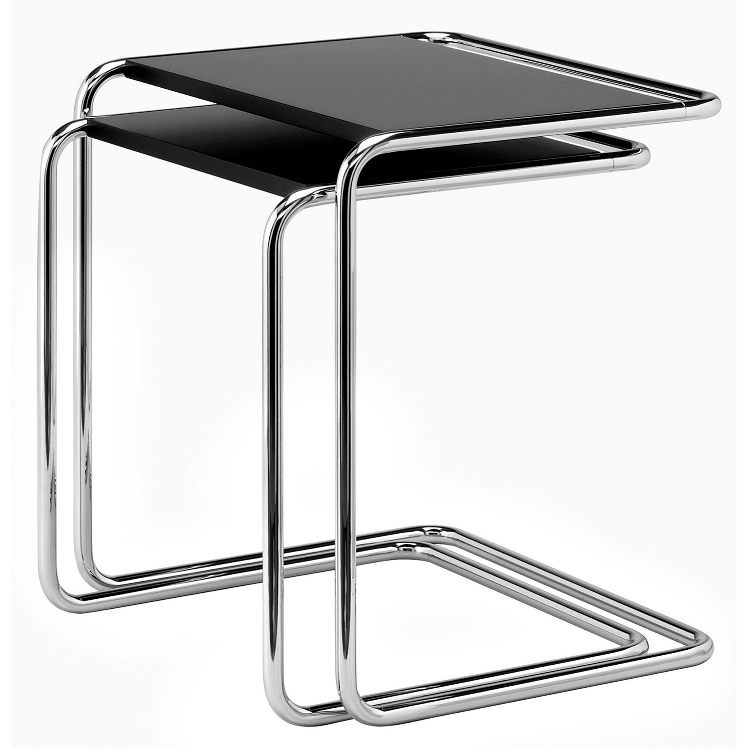 Thonet - Set B97a+b Tische chrom / Buche gebeizt TP29