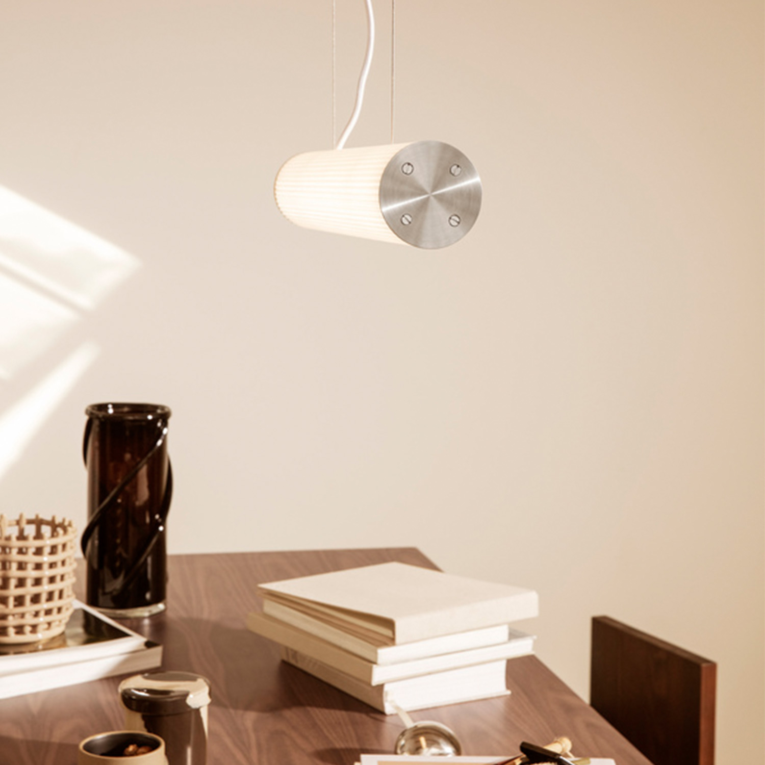 ferm living vuelta pendant white stainless steel 69892