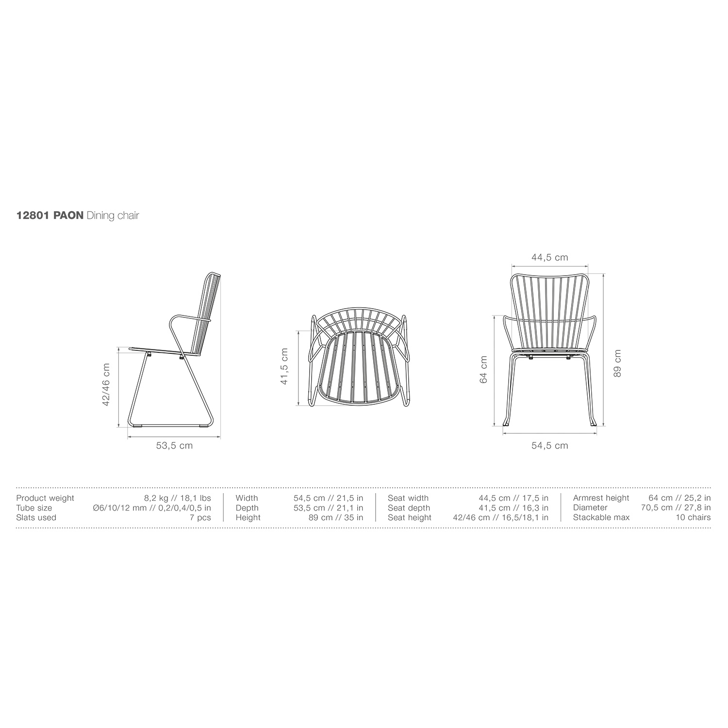 houe paon dining chair abmessungen 92677