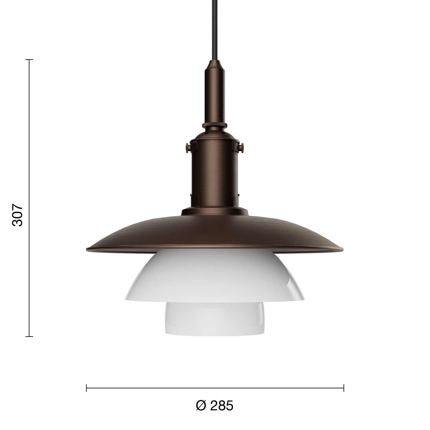 Louis Poulsen - PH 3/3 Pendelleuchte white/Opalglas