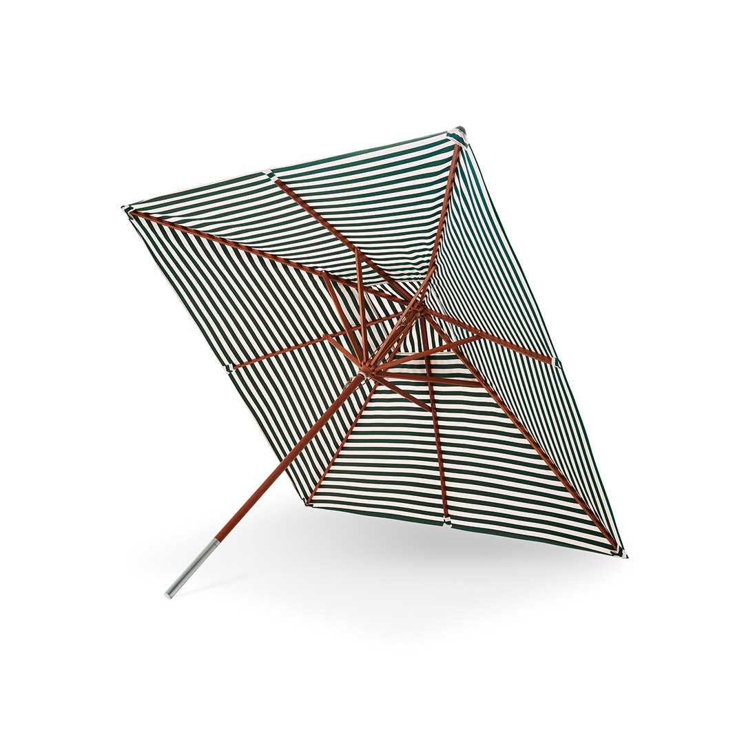 skagerak messina sonnenschirm eckig light apricot dark green stripe 80266