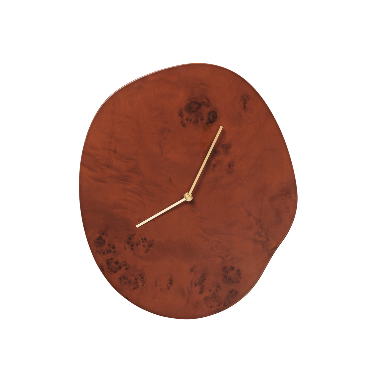 Ferm Living - Melt Wanduhr Maserholz dunkel gebeizt