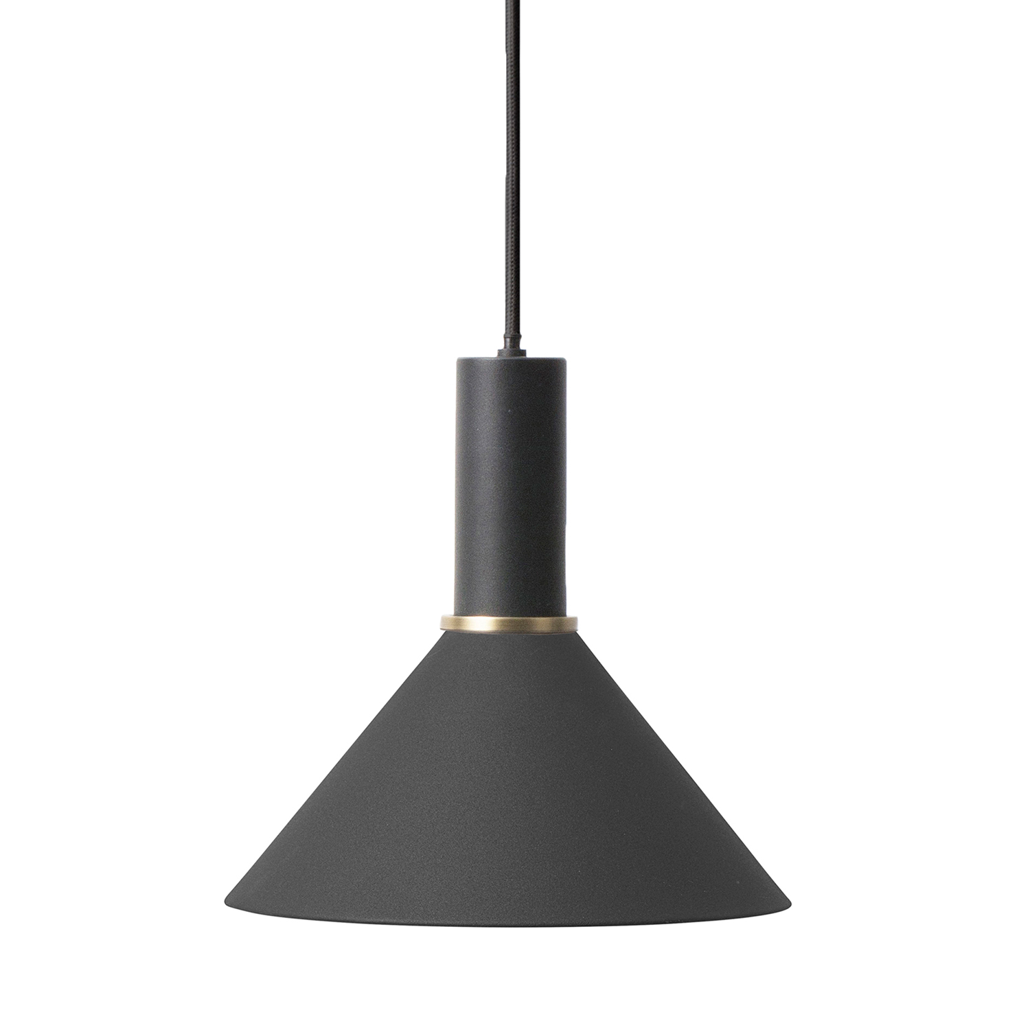 ferm living cone lampenschirm schwarz mit socket low 61758