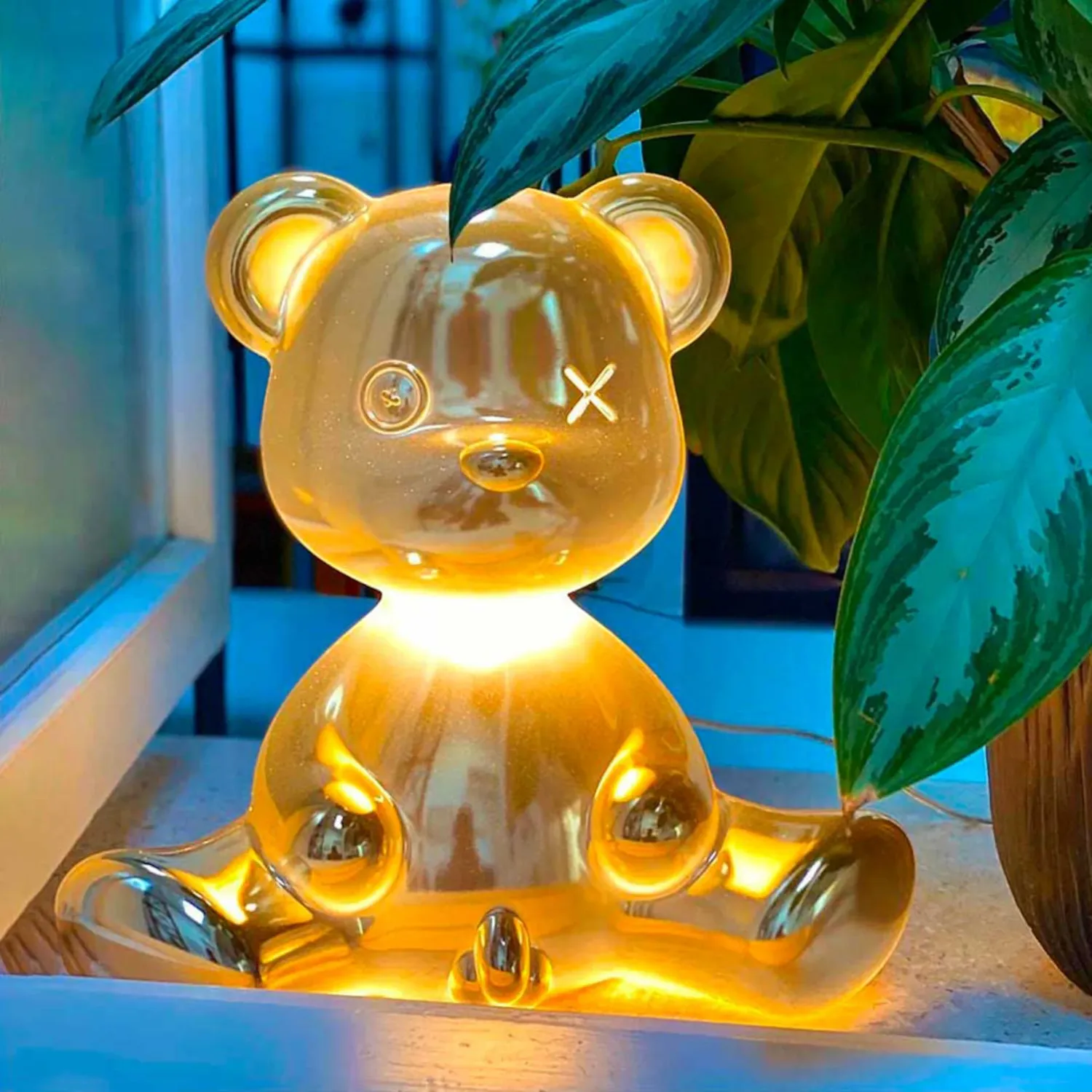 Qeeboo - Teddy Boy Leuchte Metal Finish mit Kabel gold