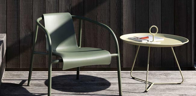 Outdoor Lounge HOUE Eyelet Tisch mit Stuhl in grün