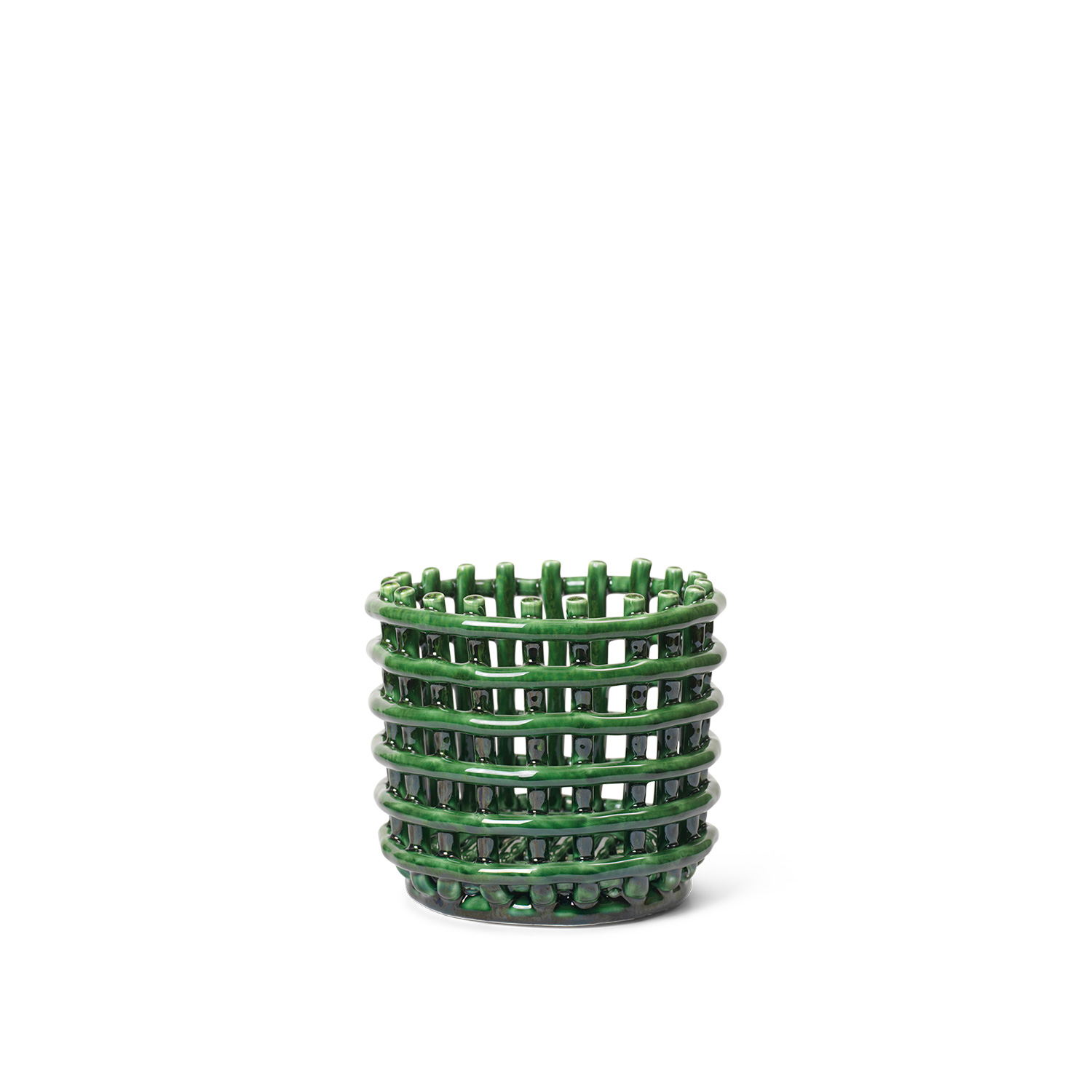 fermLIVING Ceramic Basket emerald green small 1104268940 101115