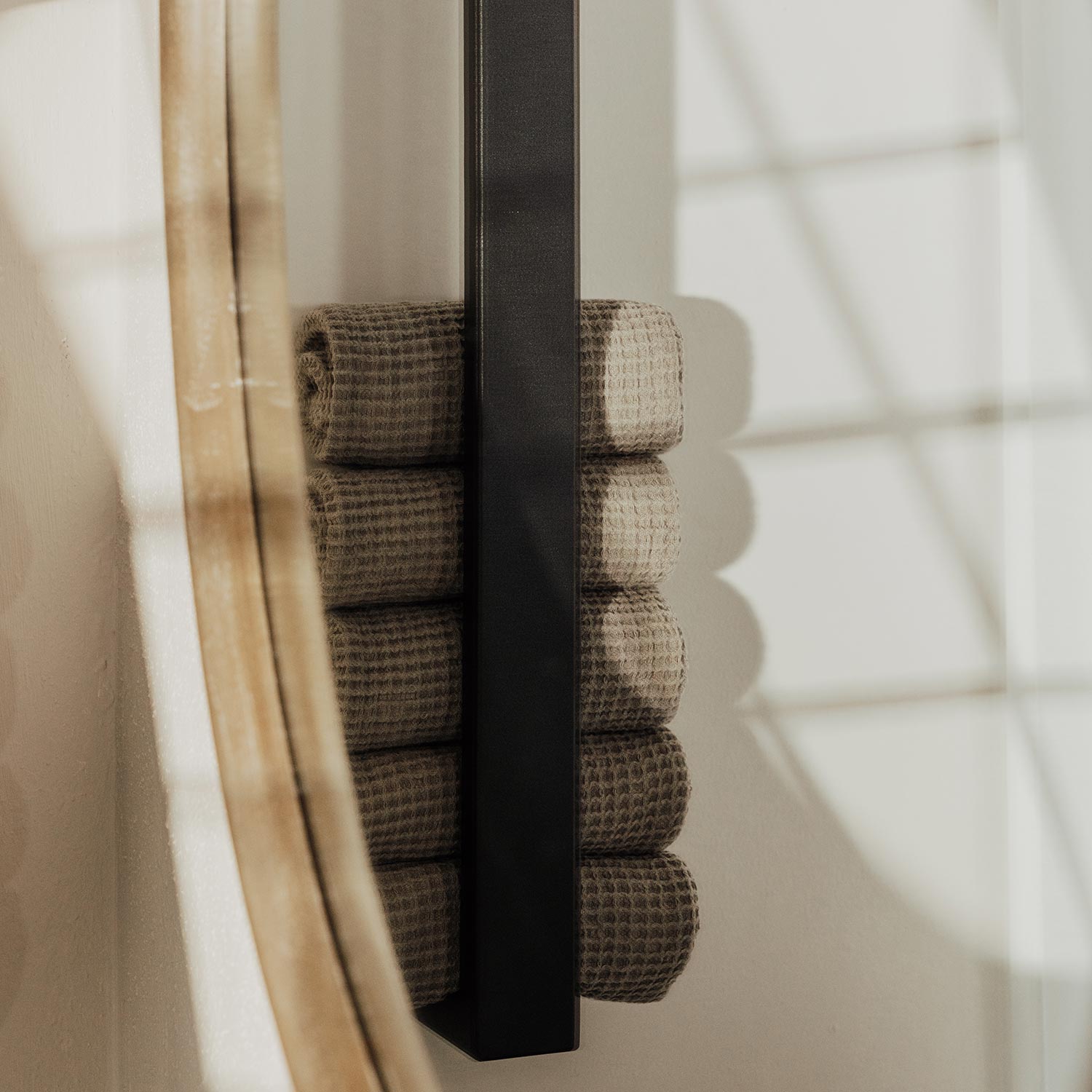 metallbude nali handtuchhalter schwarz badezimmer spiegel 96914