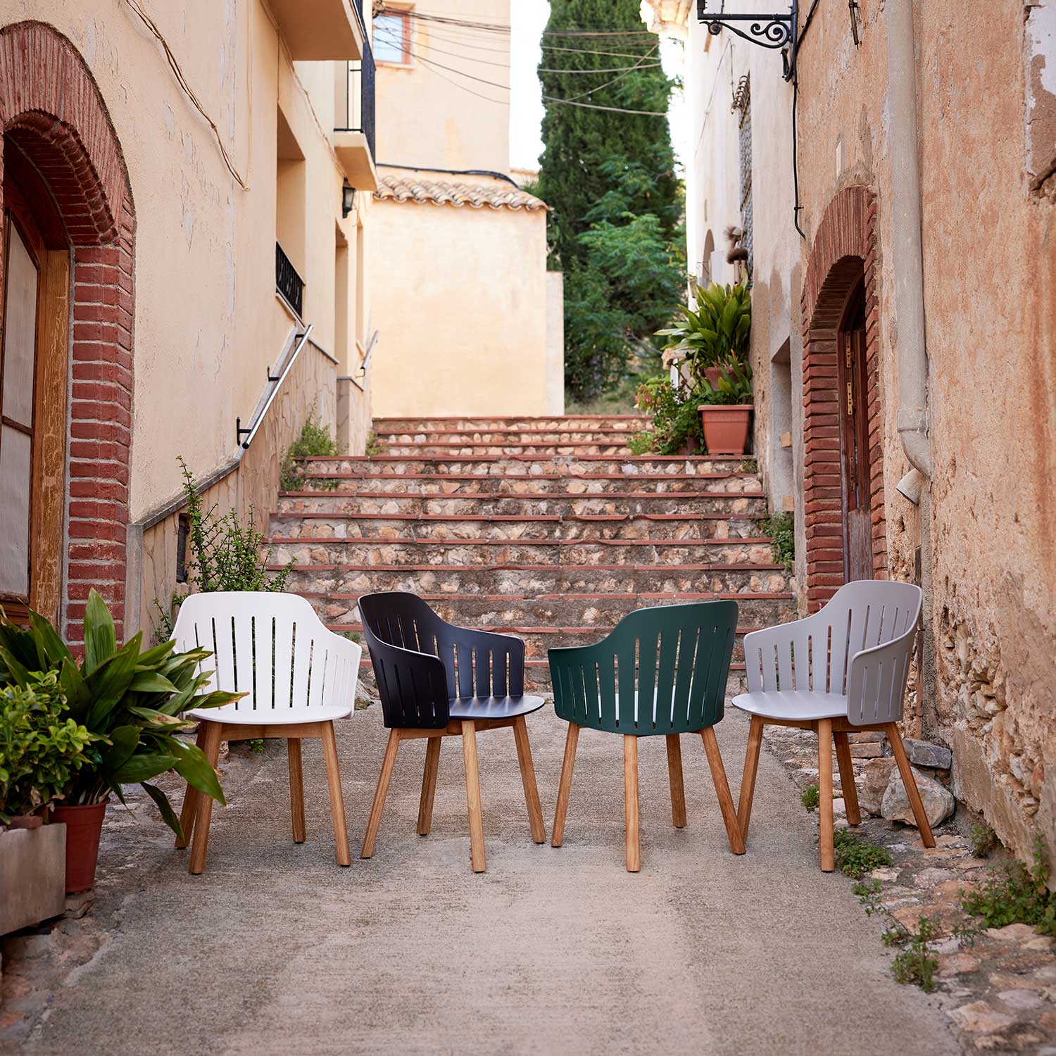 cane line choice sessel teak mit verschiedenen schalen 98633