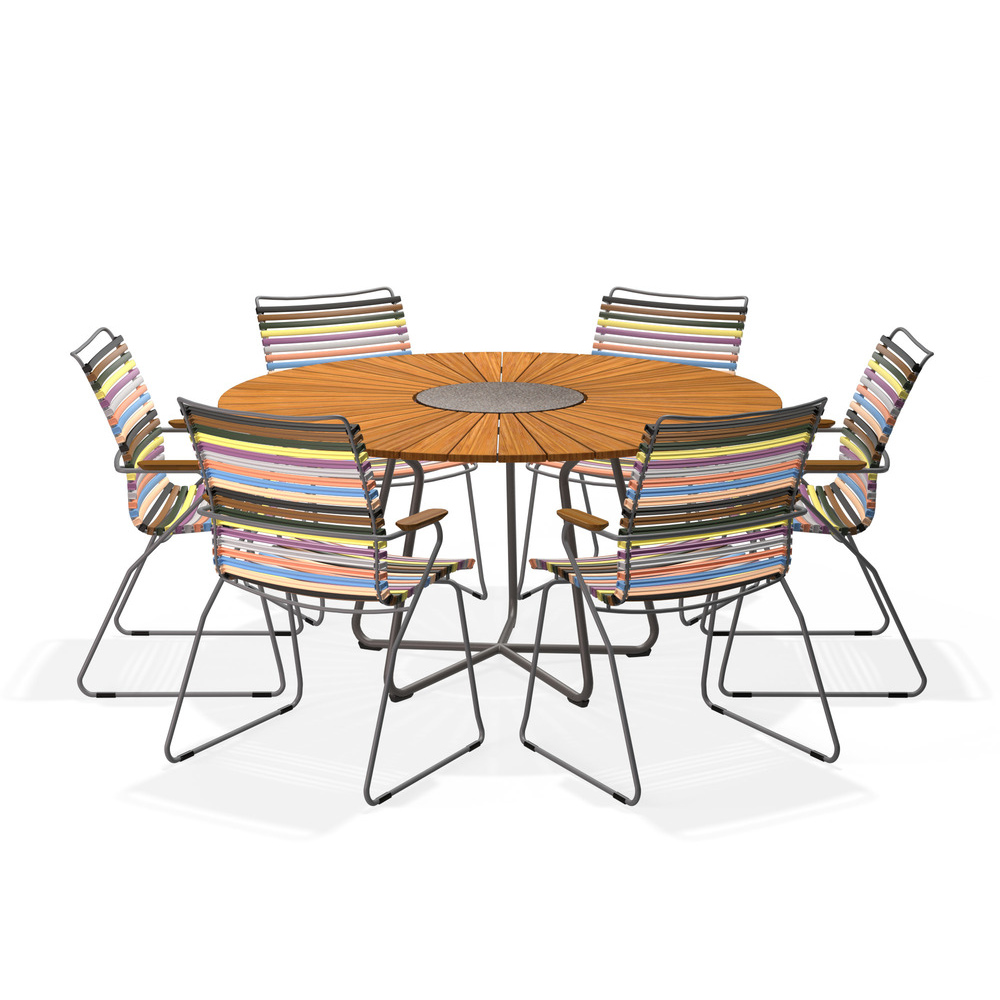 HOUE – Set Circle Ø150 cm +6x Click Sessel hoch multi color1