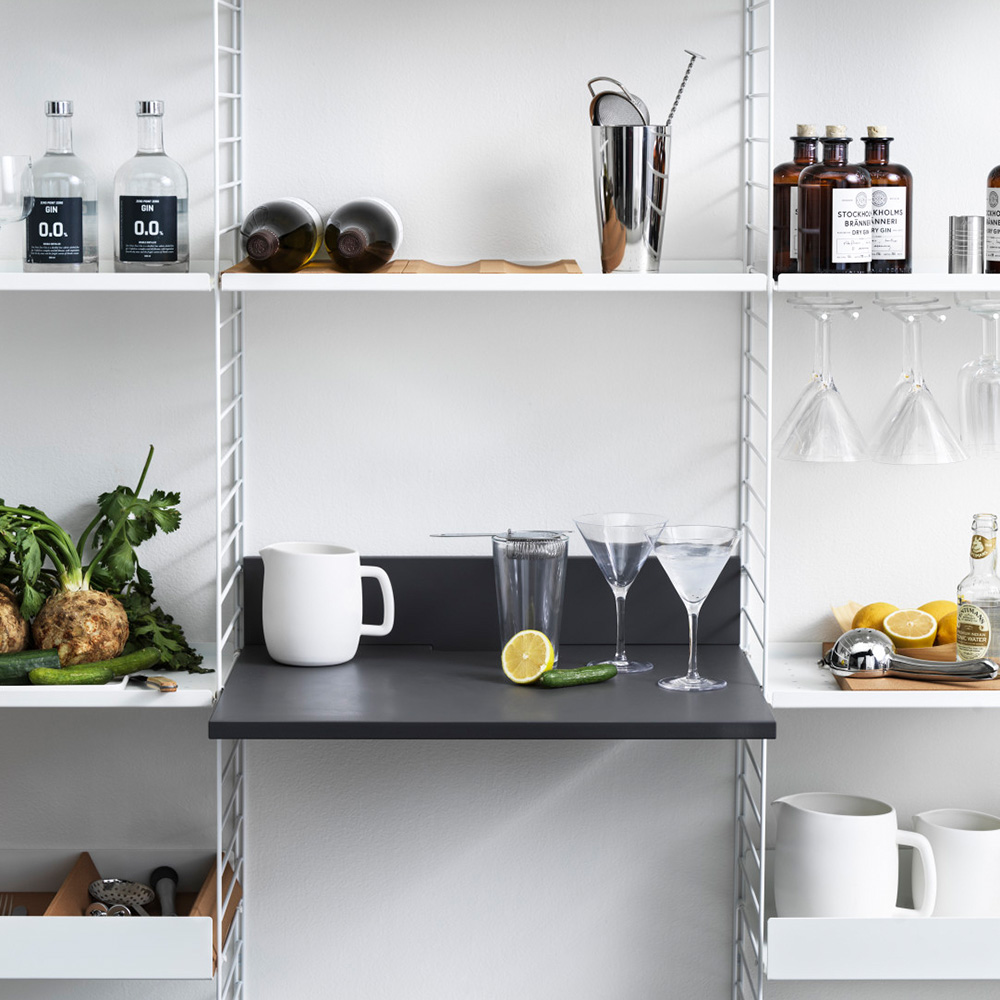 regal medienablage schwarz string regal 66529