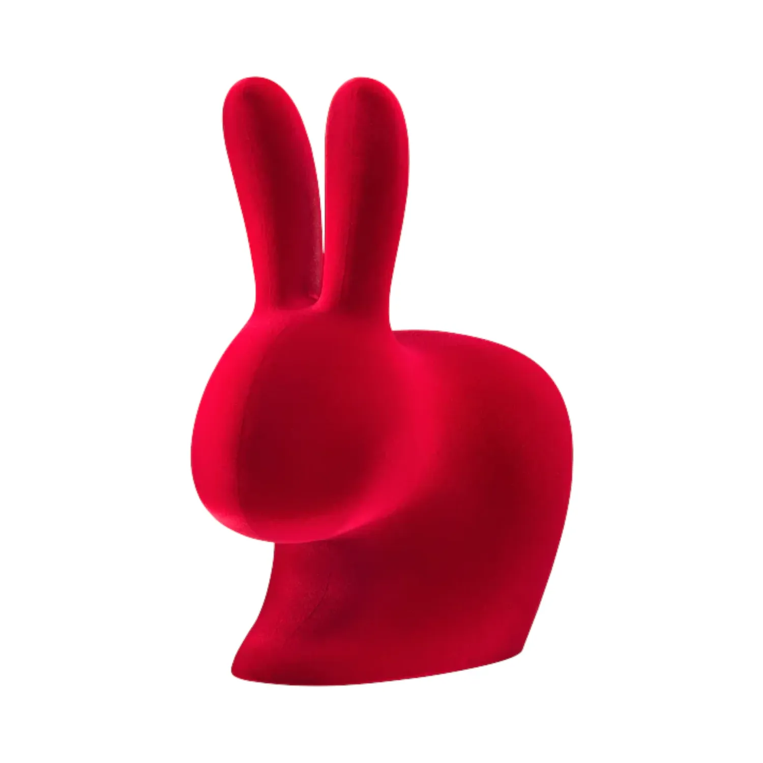 Qeeboo - Rabbit Stuhl Baby Velvet Finish rot