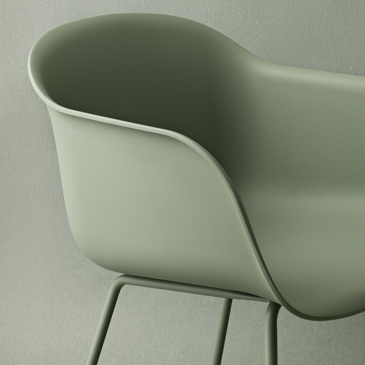 dusty green muuto fiber chair tube base 53815