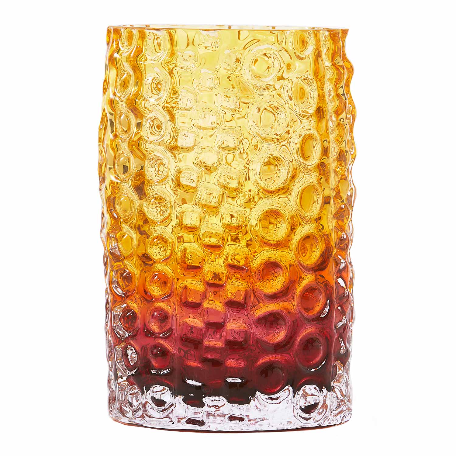 pols potten round relief vase ocker 99096