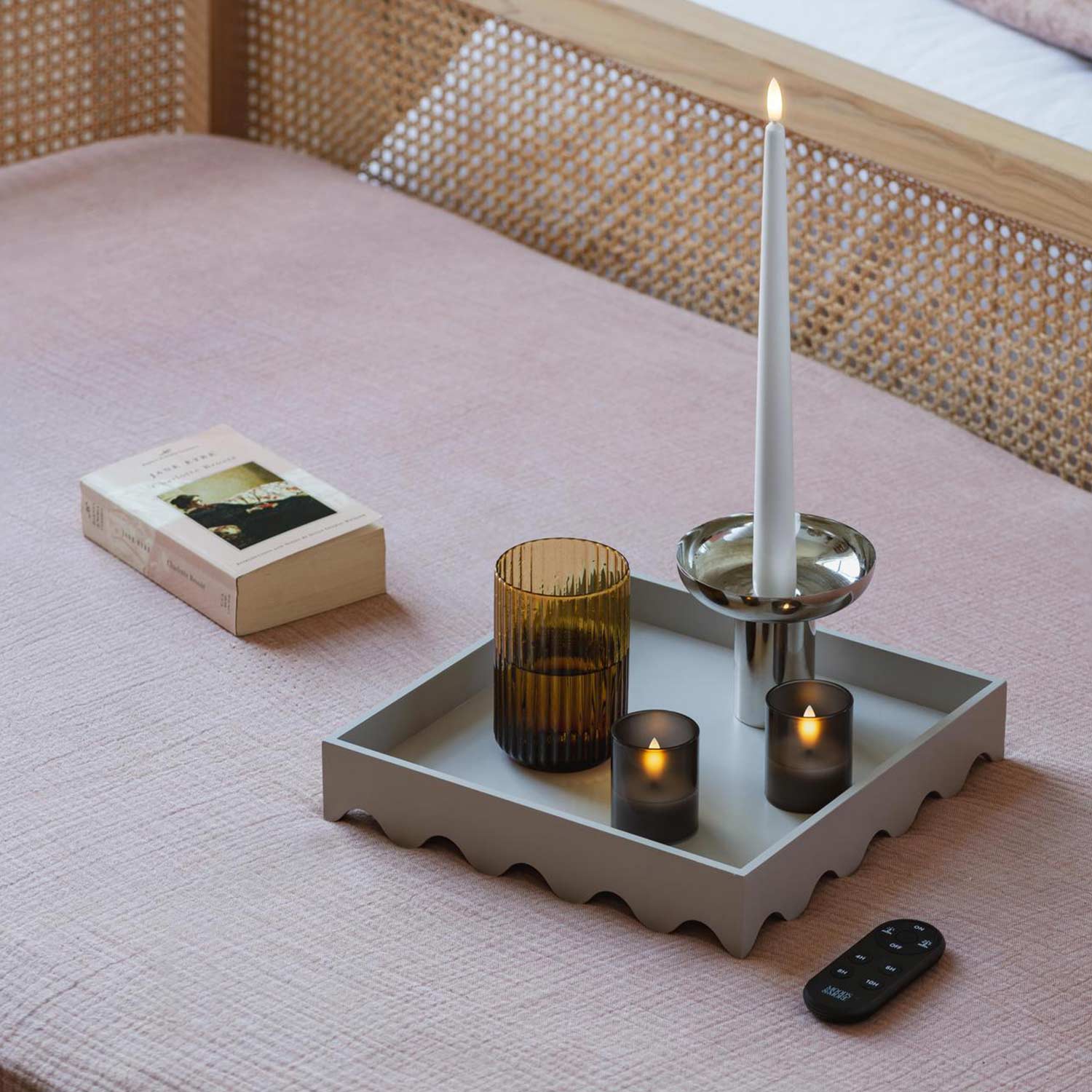 Moods&More - LED-Hurricane-Kerzen 2er-Set vintage rose