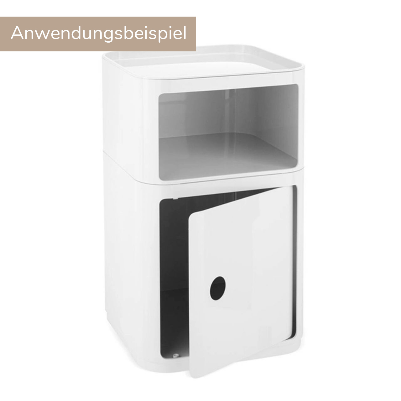 kartell componibili 4970 quadratisch weiss offen seitlich Anwendungsbeispiel 108482