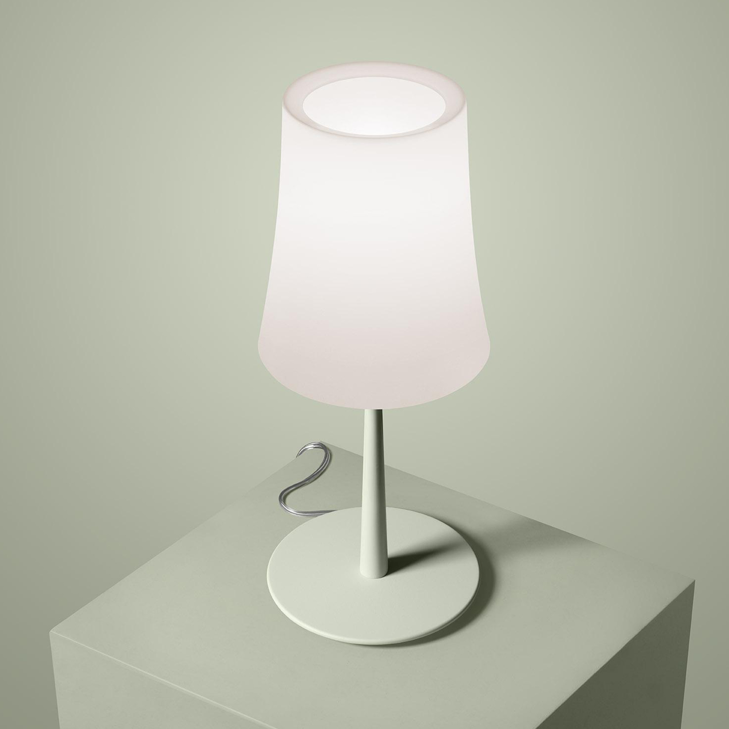 foscarini birdie easy gruen tischleuchte 63621
