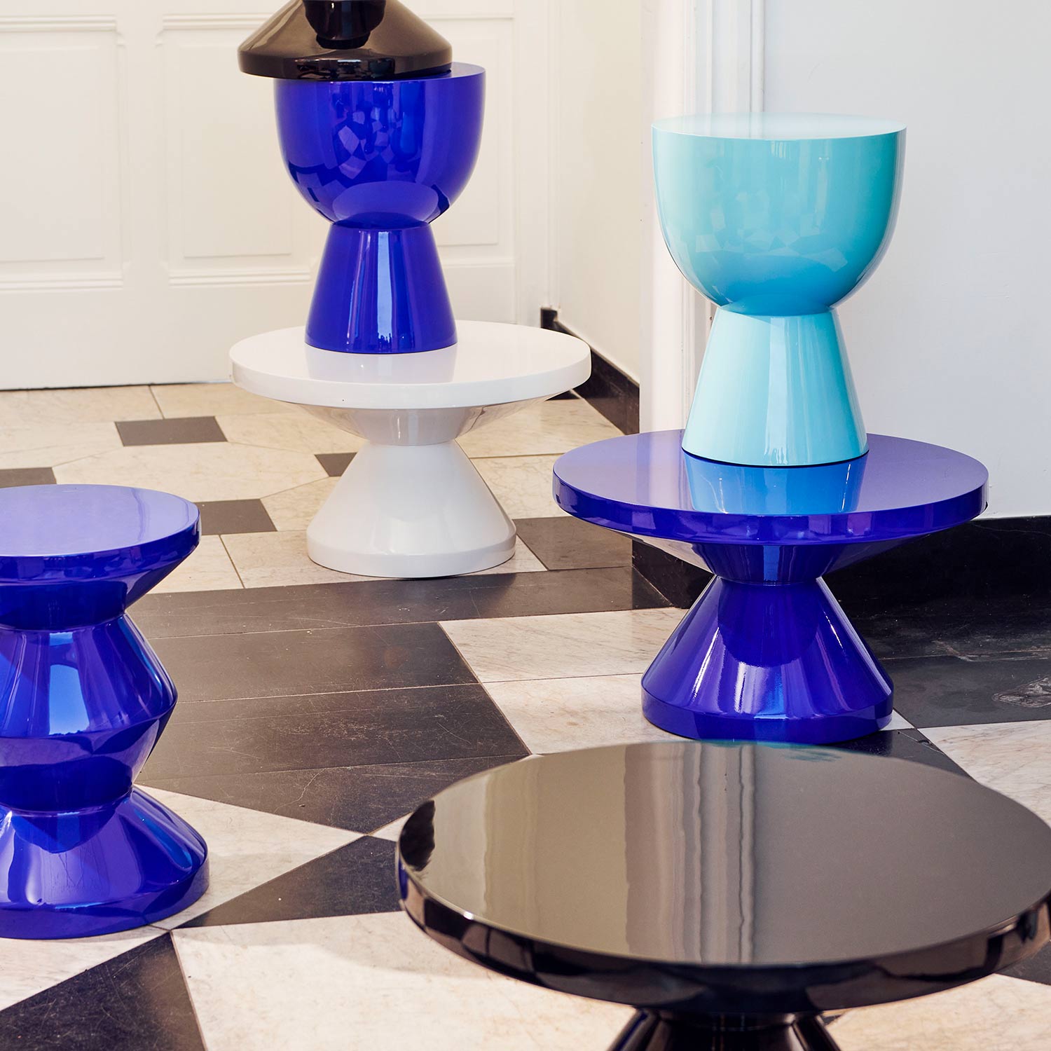 pols potten zig zag kaffeetisch dunkelblau gestapelt 97760