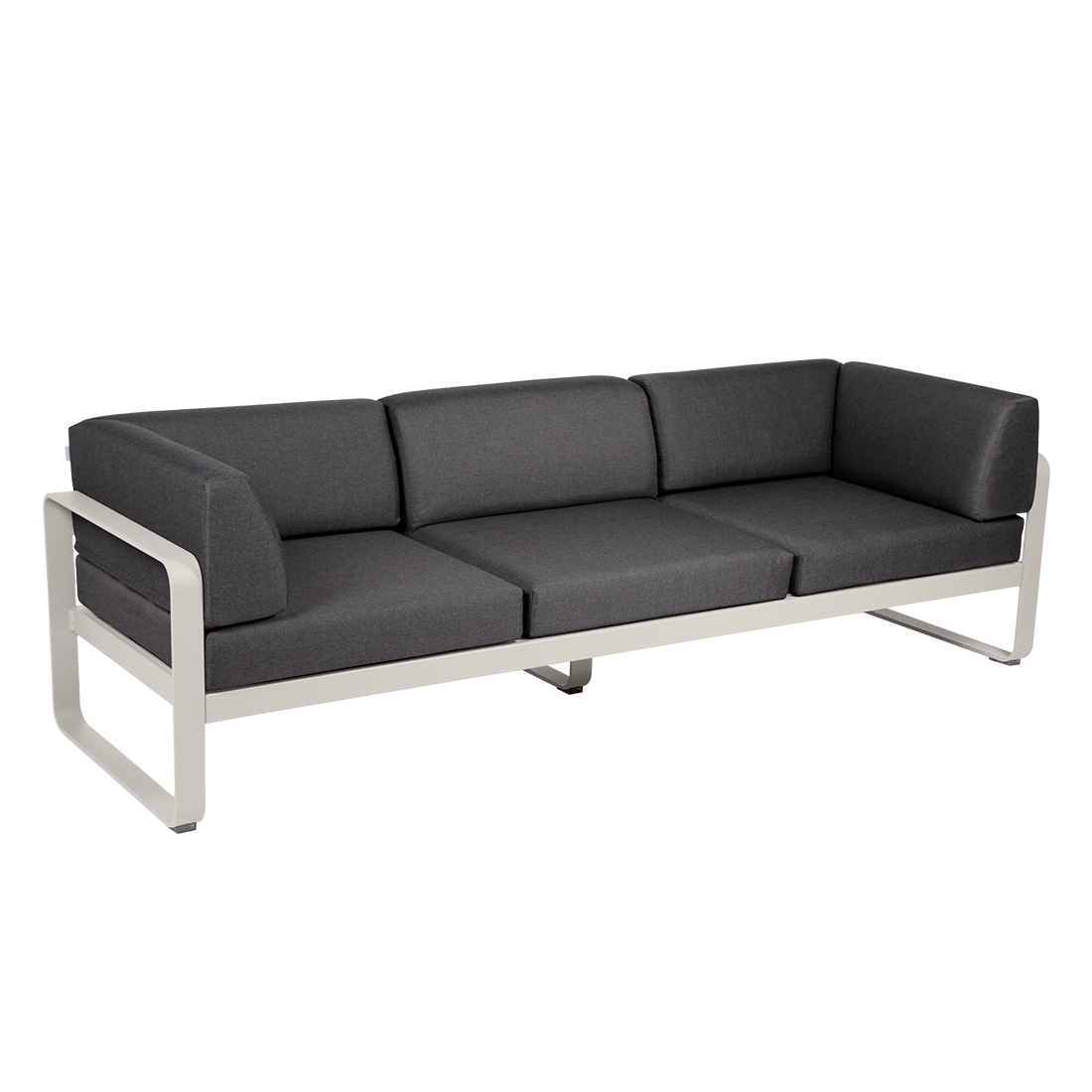 fermob bellevie club sofa 3 lehmgrau graphitgrau 66079