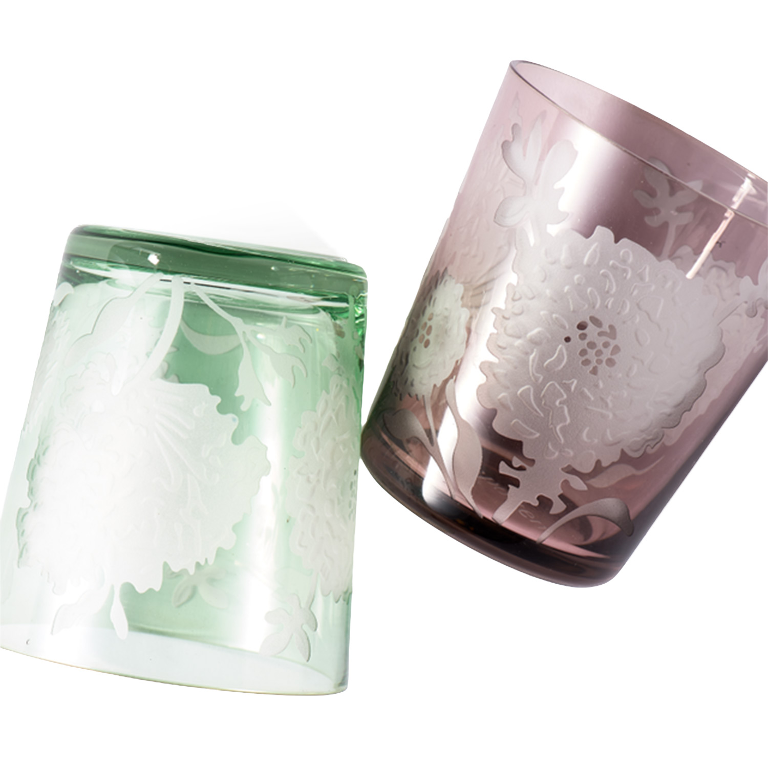 pols potten peony wasserglaeser gruen rosa 95806